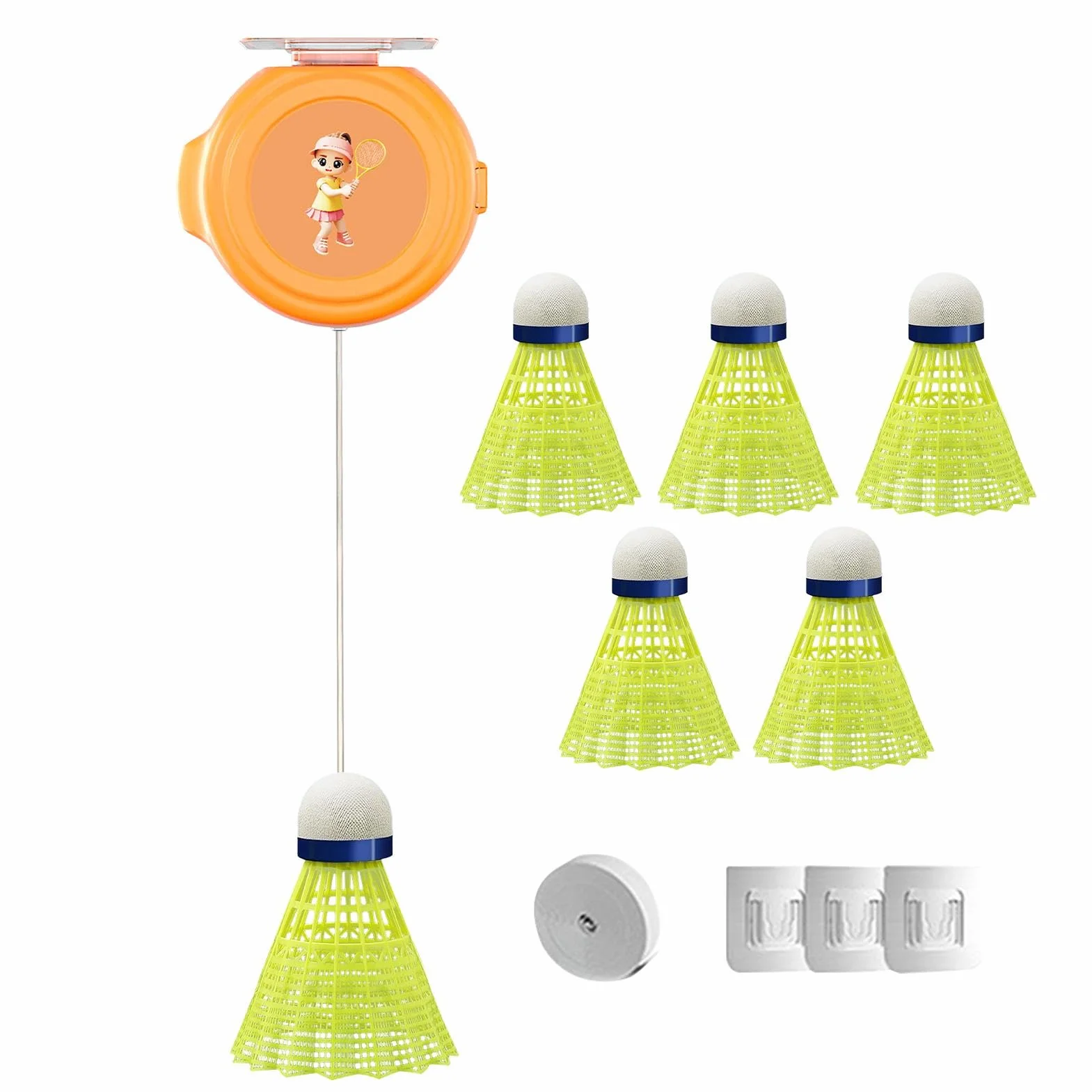Entrenador de rebote de bádminton portátil para entrenamiento de agilidad con cordones elásticos