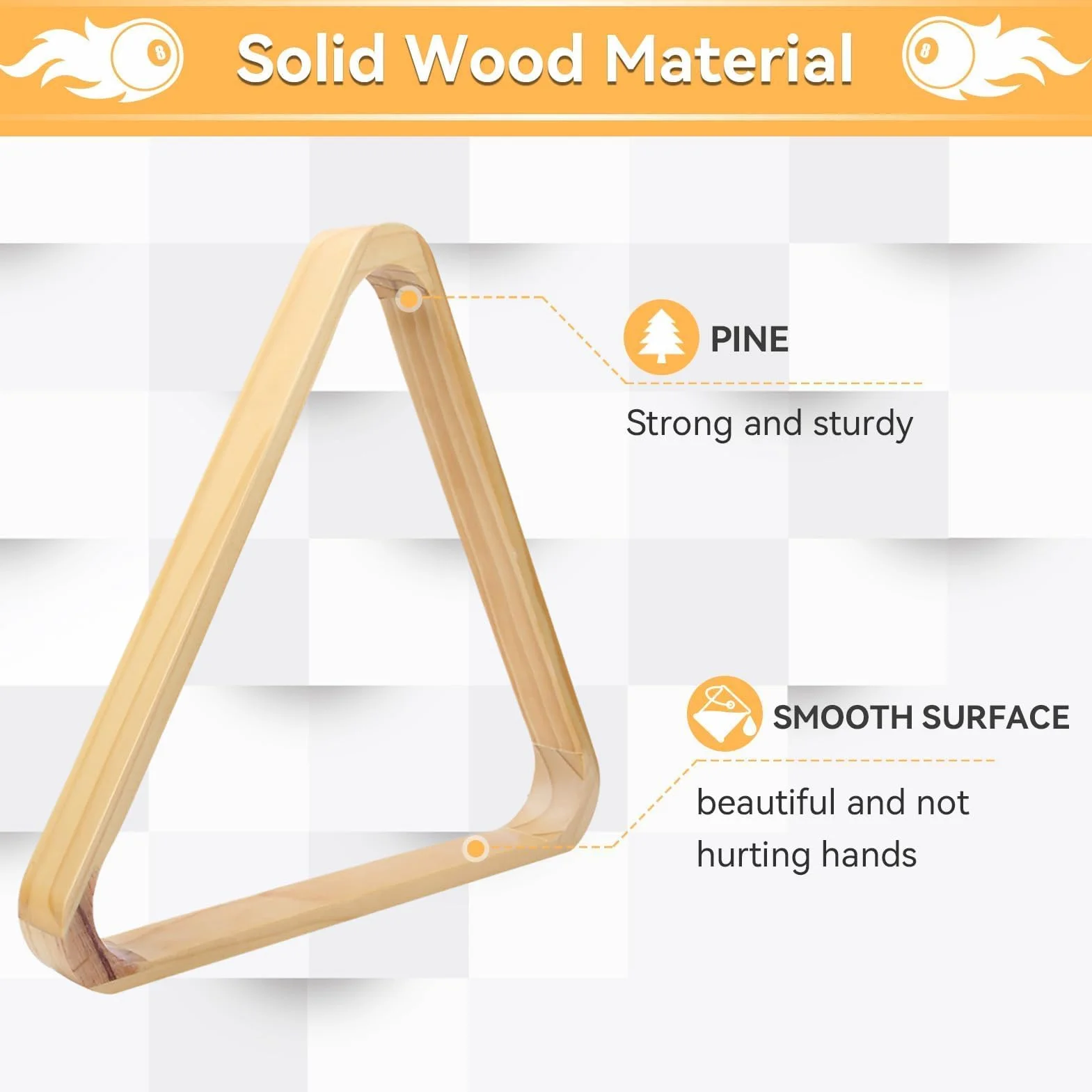 Marco De Billar Profesional De Madera Triangular Espesar Mesa De Billar Triángulo Bolas Rack Accesorios