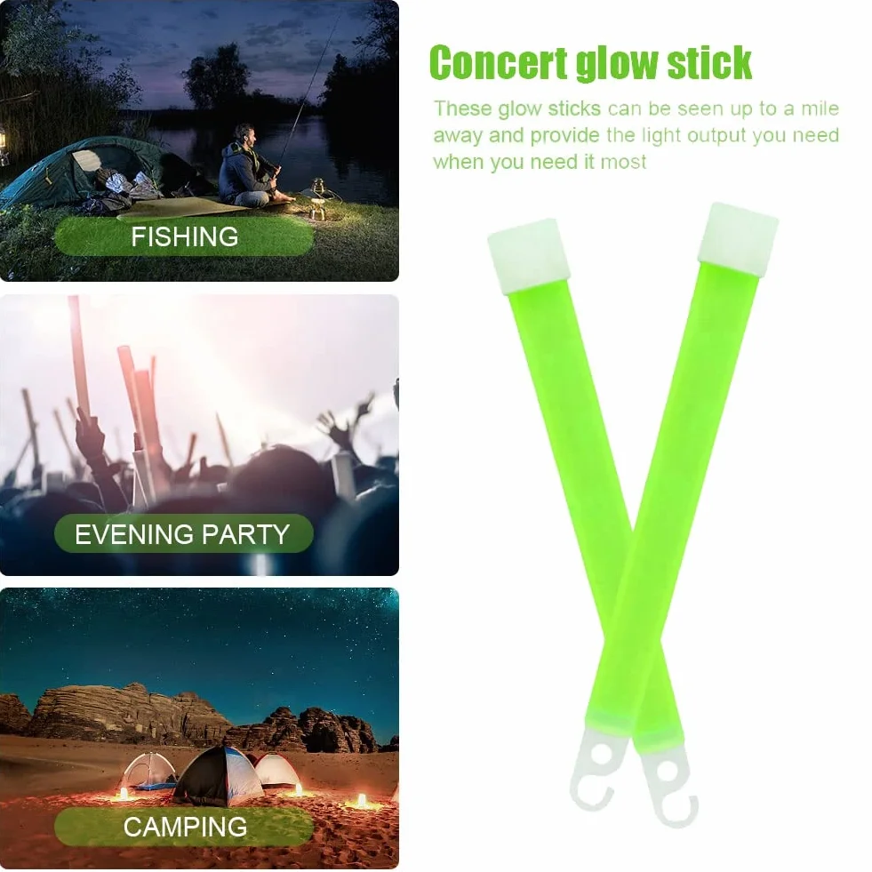 Kit de Supervivencia 10 Piezas Palos de Luz de Emergencia Brillantes para Acampar