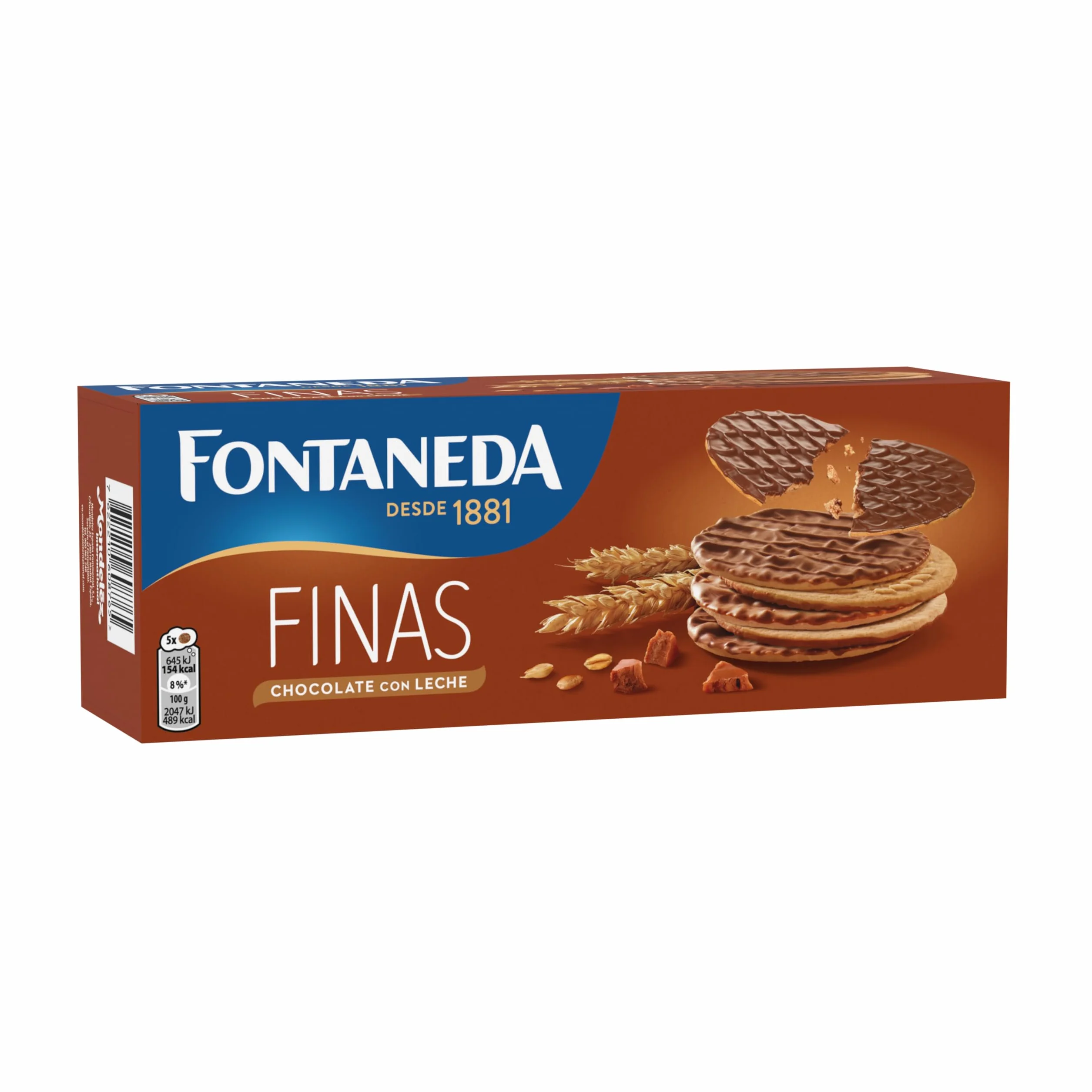 Fontaneda Digestive Galletas Finas con Chocolate con Leche, Snack Delicioso, 170 g