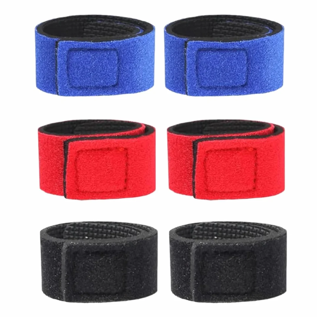 Cintas Caña De Pescar 6 Piezas Elásticas Cinturón para Cañas Juego Correas Protección Transporte 22cm Negro Azul Rojo