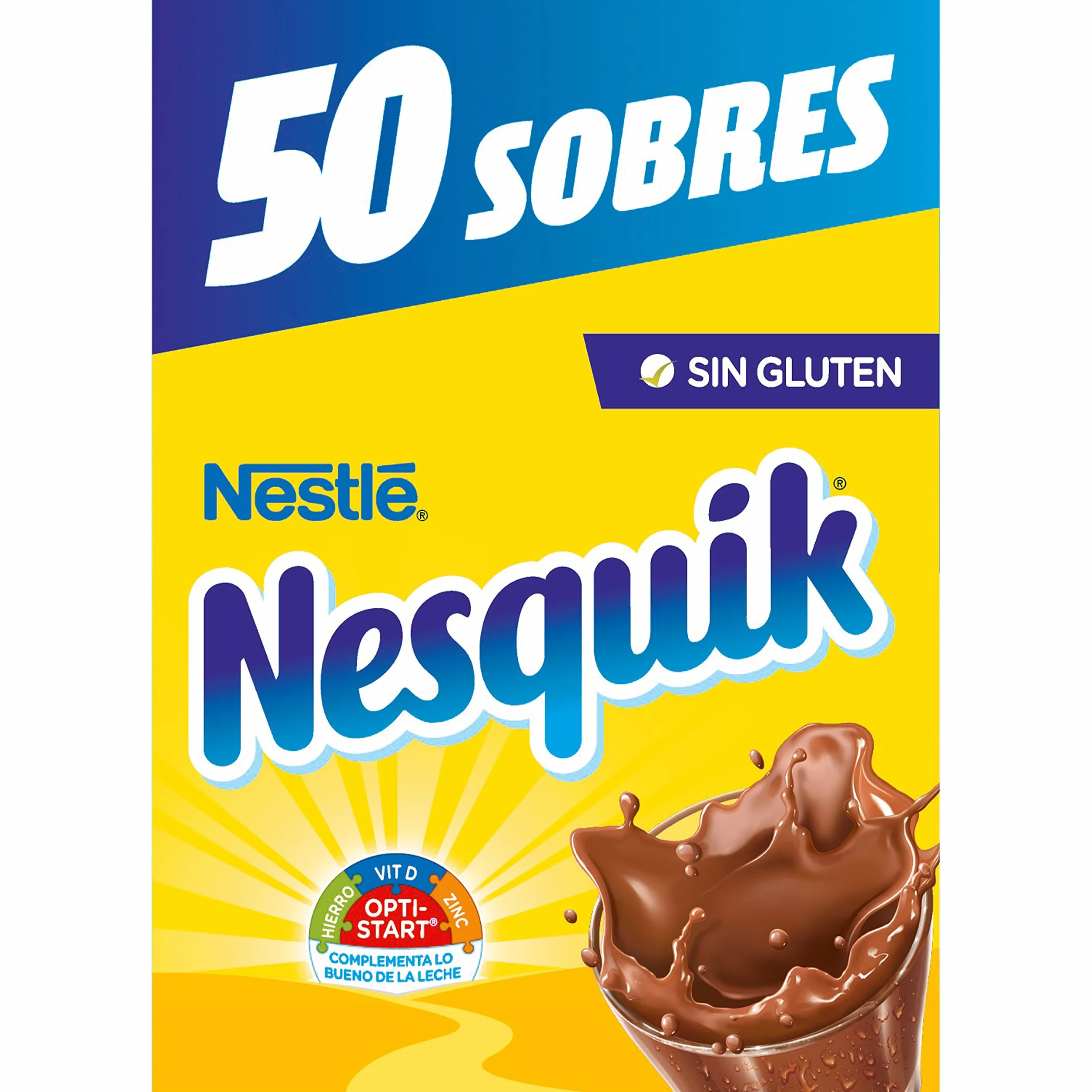 Nesquik cacao soluble instantáneo - 1 paquete x 50 sobres de 13,5 g - Total: 675 g