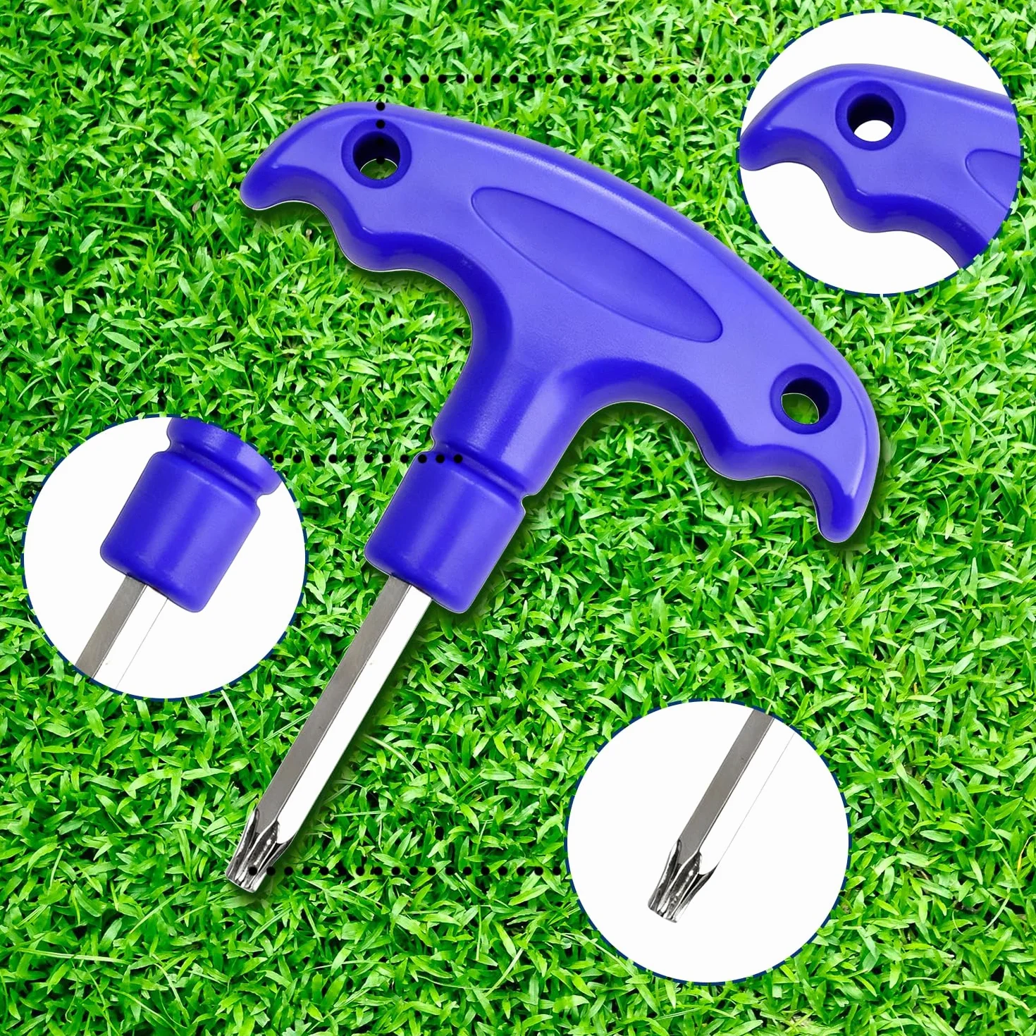 Llave Dinamométrica de Golf Herramienta Ajuste Acero Inoxidable Mango Plástico Llave Púas Accesorio Palos Golf Azul