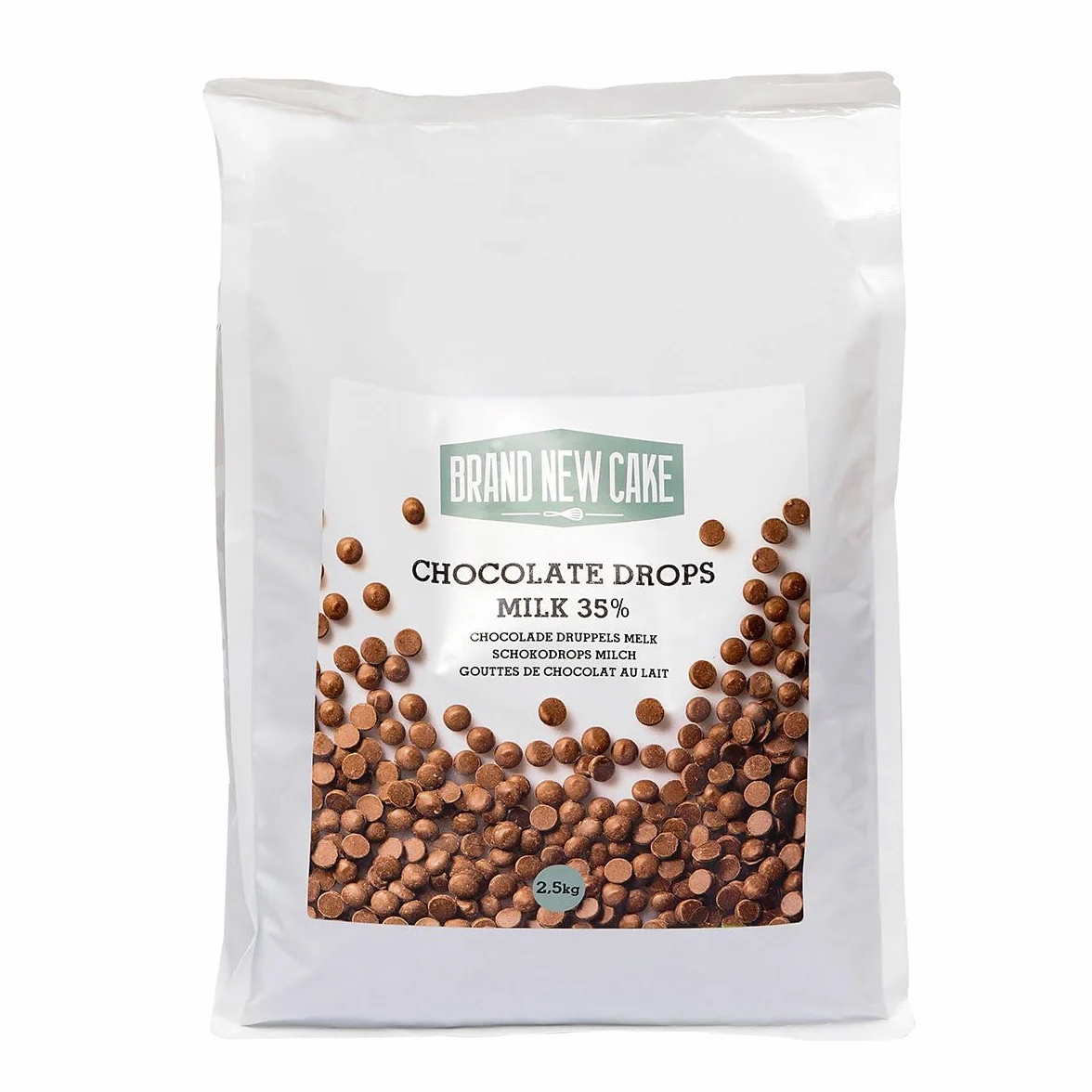 BrandNewCake Chocolate Gotas Leche (35%) 2,5kg