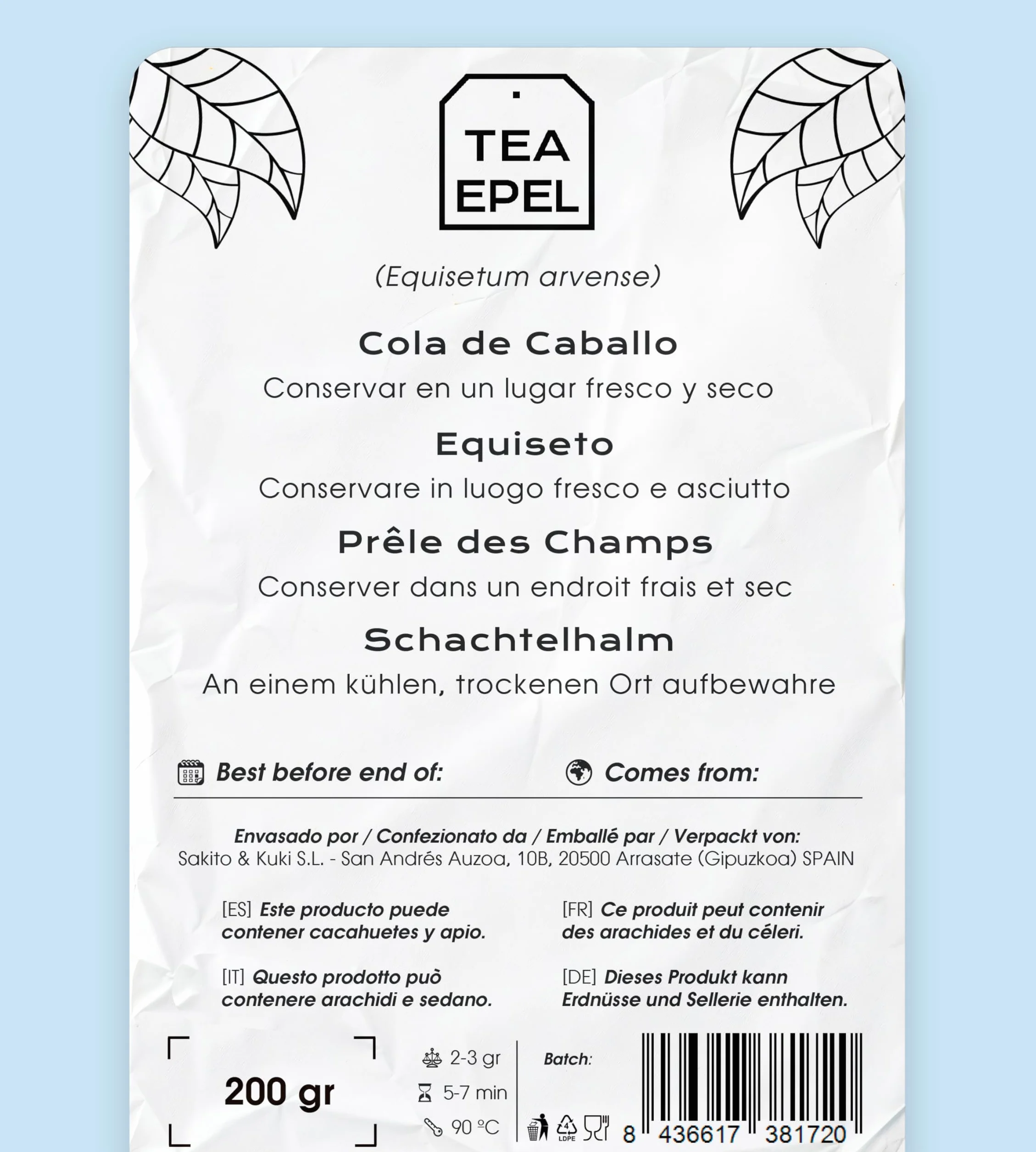 Cola de Caballo Infusión 200 gr - Té de Cola de Caballo a Granel - Propiedades Naturales - Infusiones de Hierbas