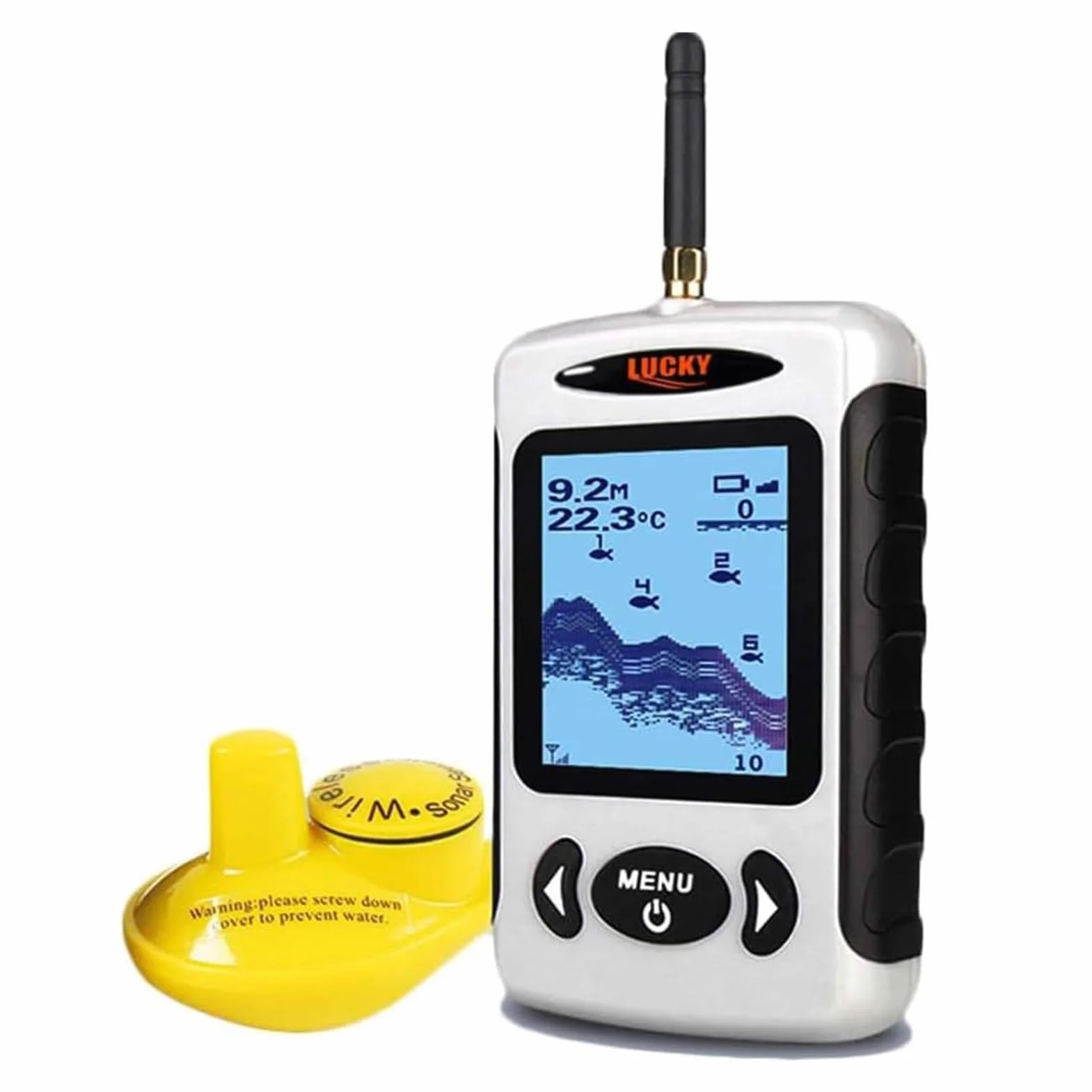 LUCKY Sonda de Pesca Inalámbrica con Indicador de Profundidad y Pantalla LCD FFW718