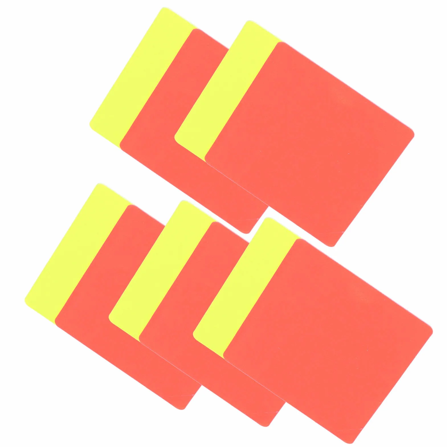 Longzhuo Juego de 5 Tarjetas de árbitro de fútbol Rojo y Amarillo