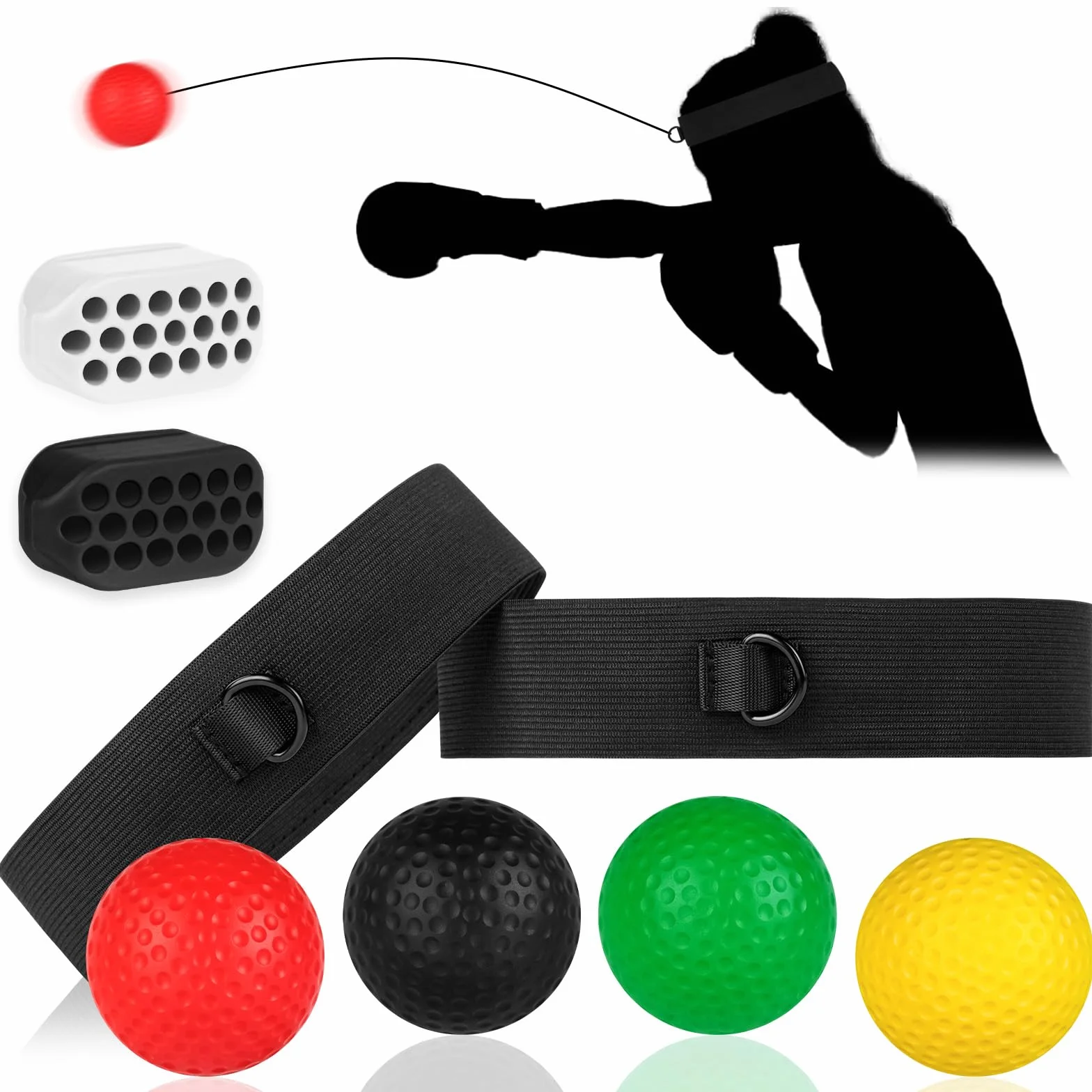 flintronic Pelota de Reflejos Boxeo, Bola de Entrenamiento de Boxeo con Diadema para Fitness MMA Muay Thai