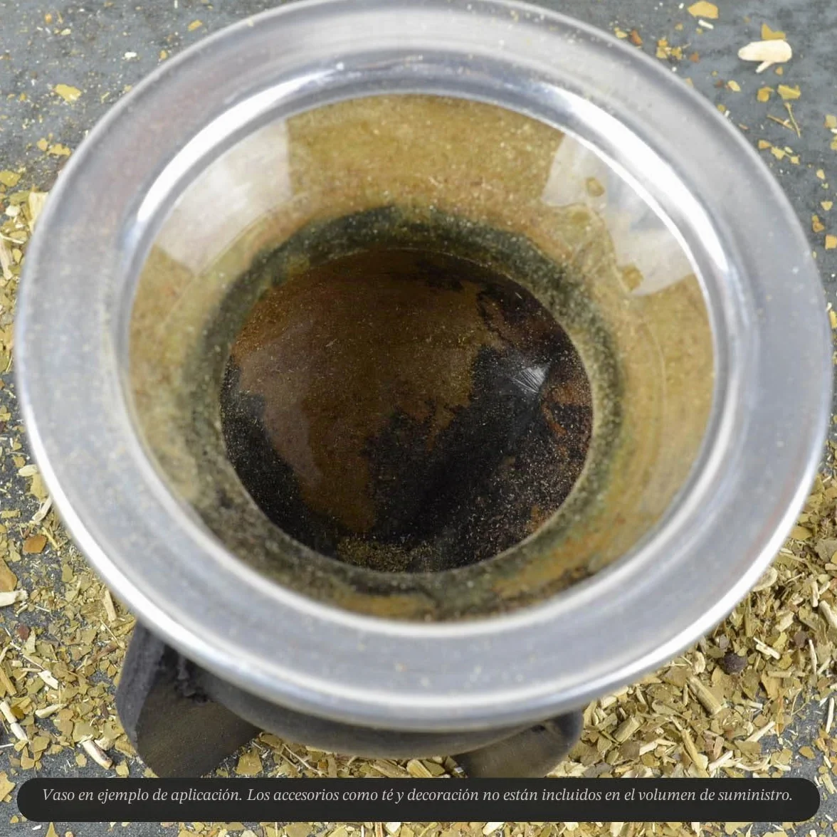 Mate de Vidrio Forrado en Cuero Negro - Mate Argentino Tradicional de Fácil Limpieza para Yerba Mate - No Necesita Curado - Capacidad 200-250 ml