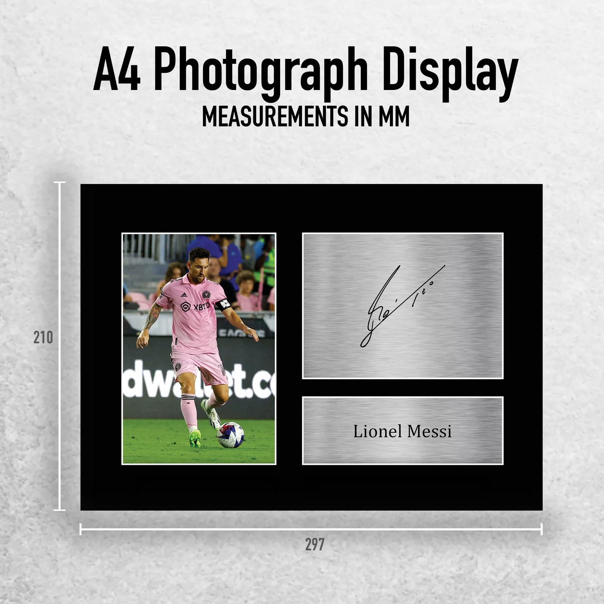 A4 Lionel Messi Inter Miami Regalos Impresos Imagen De Autógrafo Firmado Para Aficionados Al Fútbol