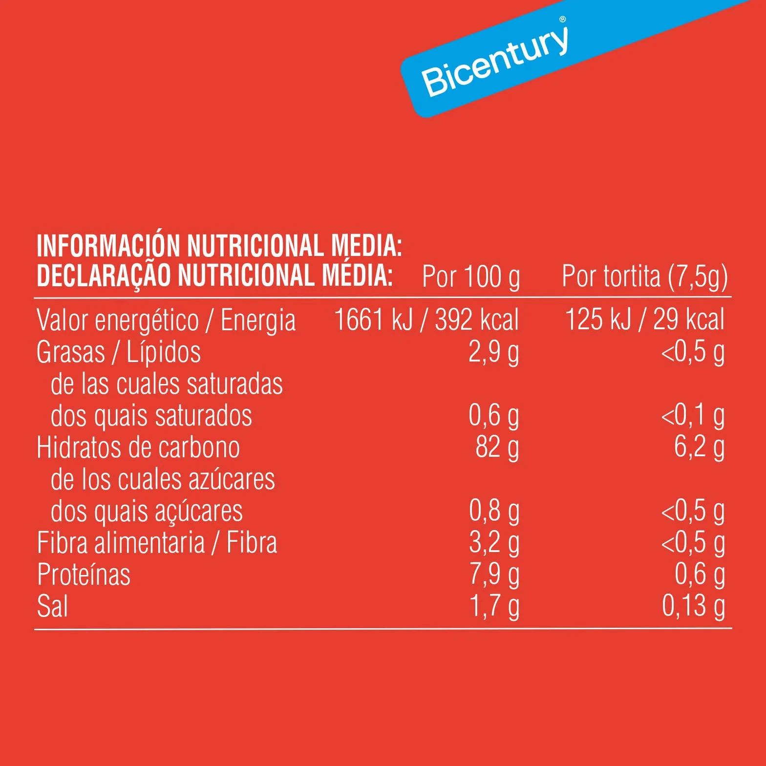 Tortitas de arroz integral Bicentury (12 unidades)