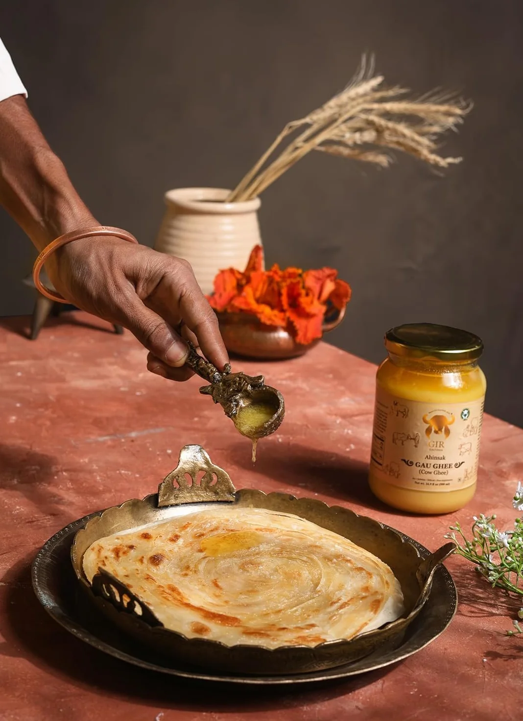 Ghee de Vaca Gir A2 250 ml (8.45 oz) Mantequilla Clarificada Sin OMG Sin Lactosa Apto para Dieta Cetogénica Método Bilona