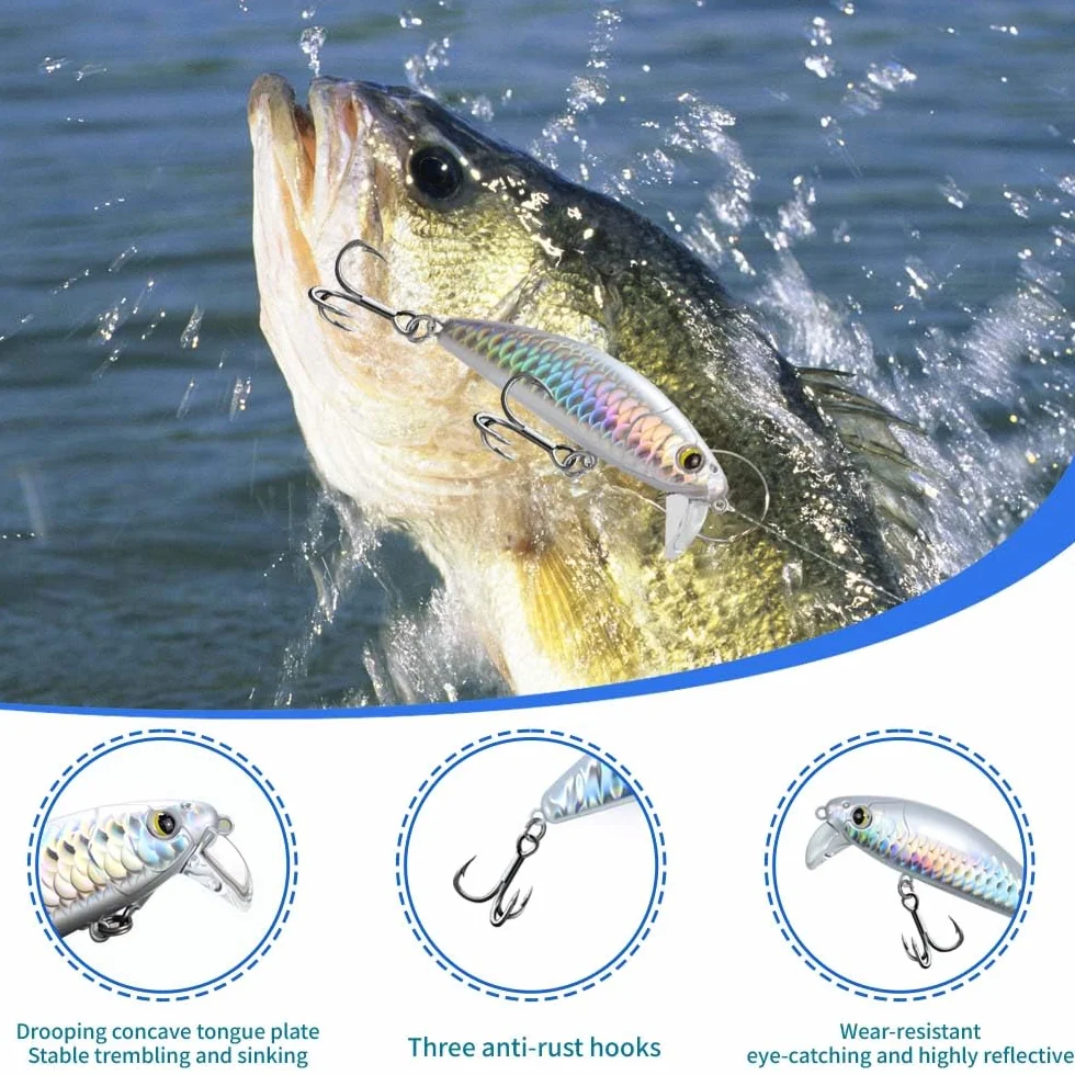 Señuelos De Pesca Que Se Hunden 7.5G Metal Duros Giratorios Para Perca Trucha Lucio Lubina Salmón