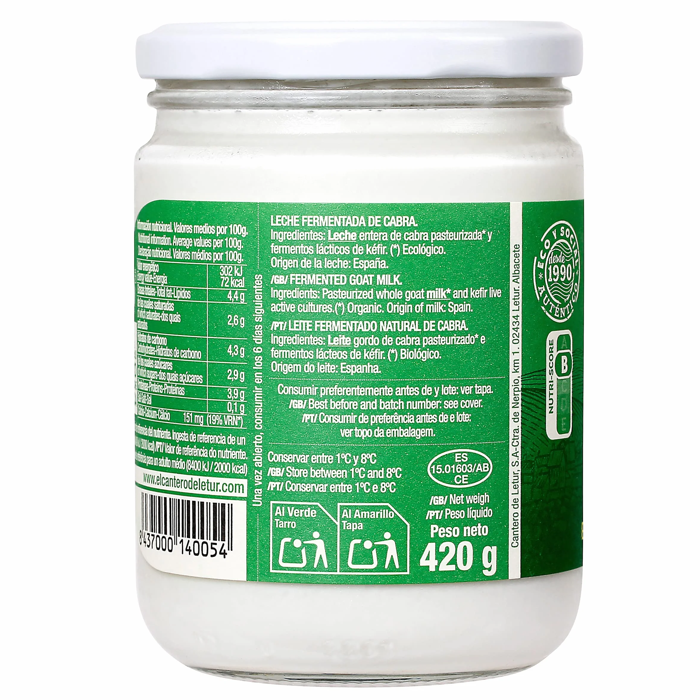 KEFIR DE CABRA entero 420gr BIO