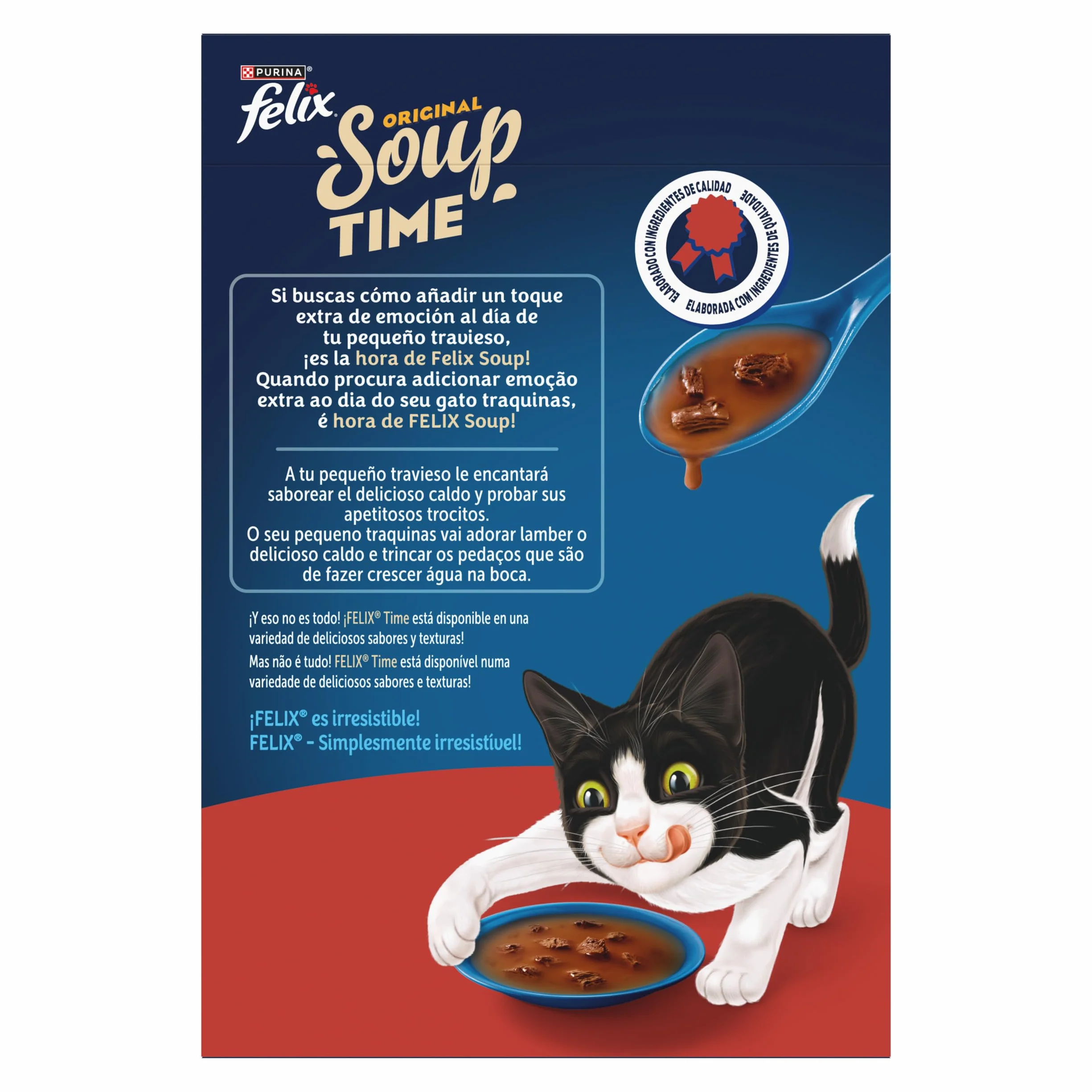 PURINA® FELIX® Soup Time Original con Buey 48 Unidades x 48gr