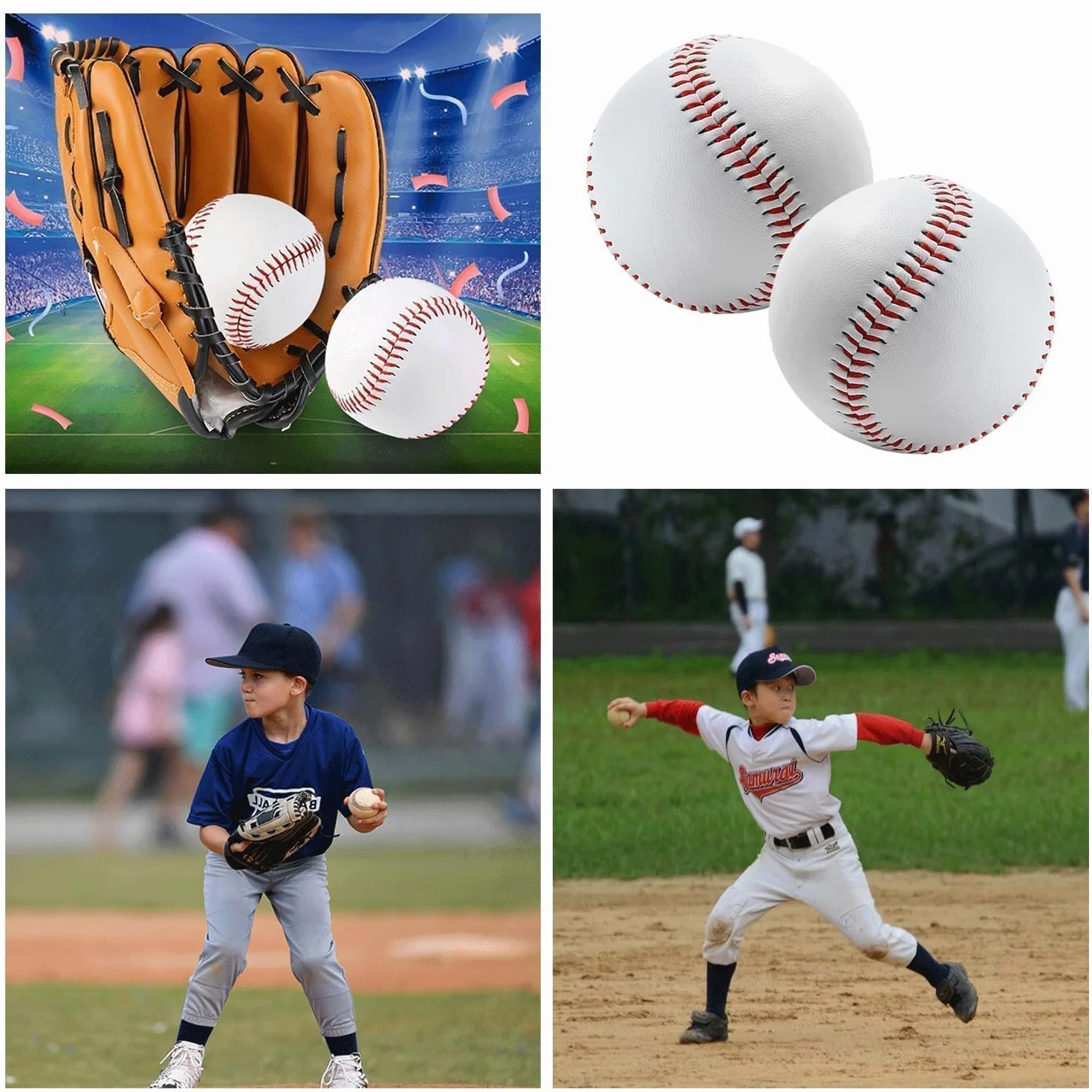 Pelotas de Béisbol Cosidas a Mano, 9 Pulgadas, PU Suave, para Adultos y Jóvenes