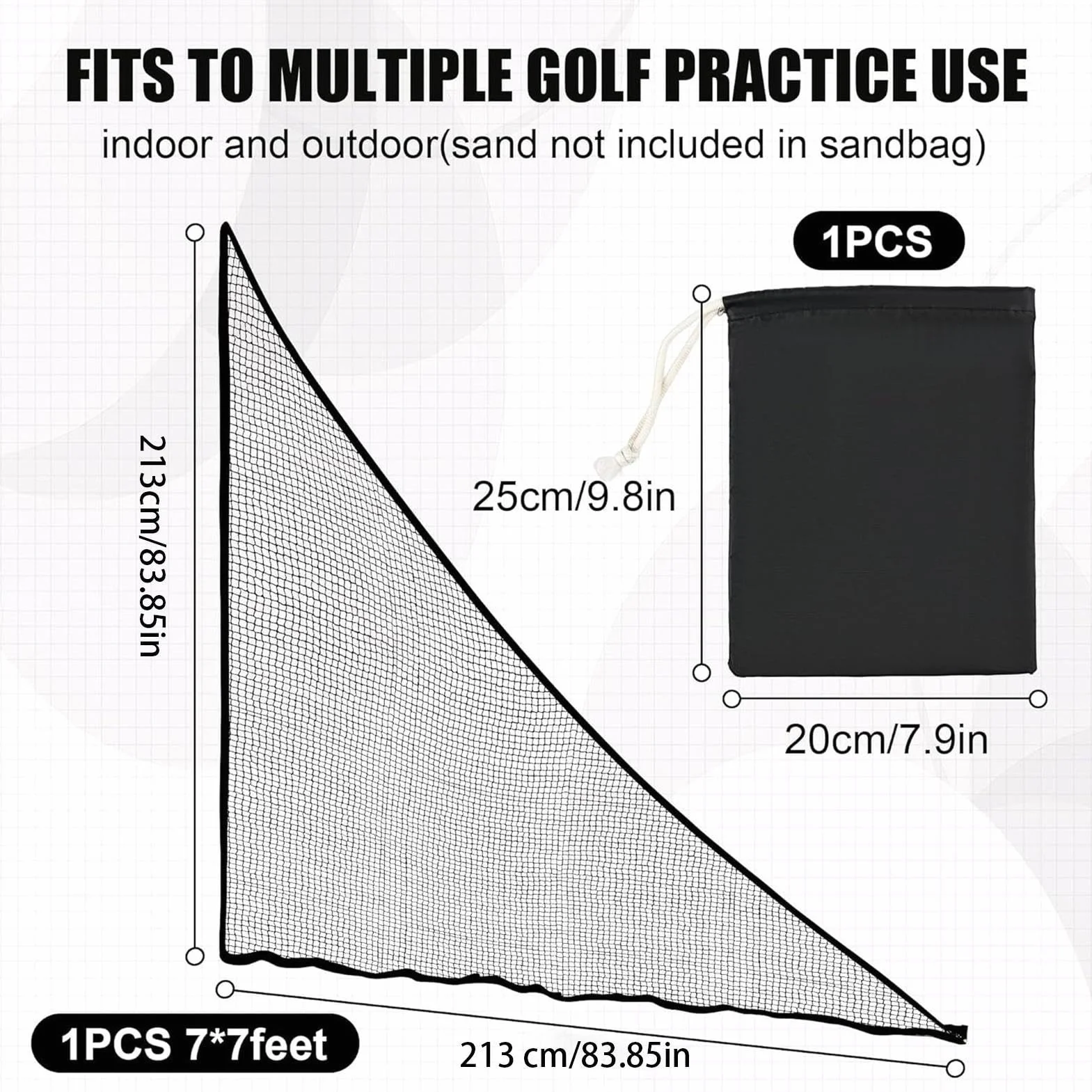 Golf Barrier Net Mesh Side Net Extension for Swing Practice Shank Net Baseball Hockey Football