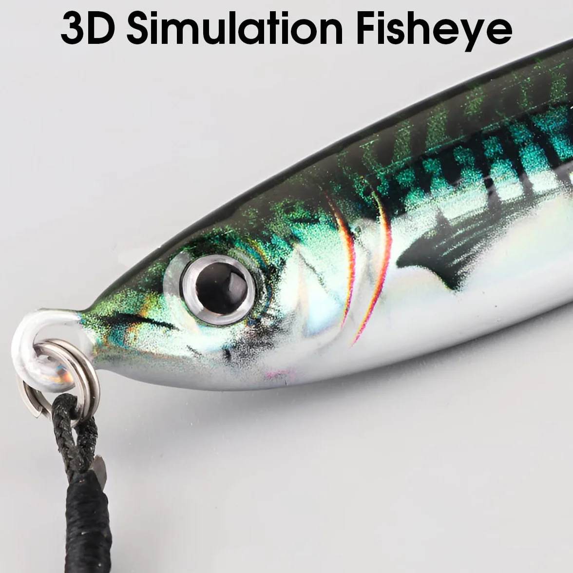 WASAGA Señuelos de Pesca Hundidos Impresión 3D 5 Piezas 20g-80g Cebo Giratorio Metal Duro Agua Salada Dulce Lubina Caballa Jigging