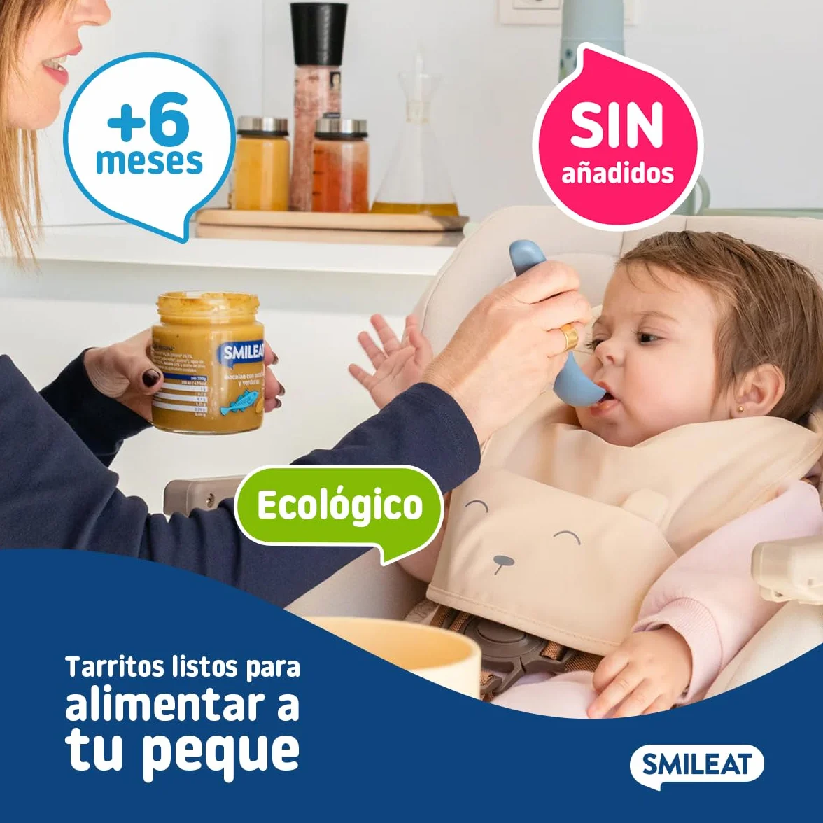 Smileat Tarrito de Bacalao con Patata y Verduras Ecológicas para Bebés 6 Meses Pack 12x230 g