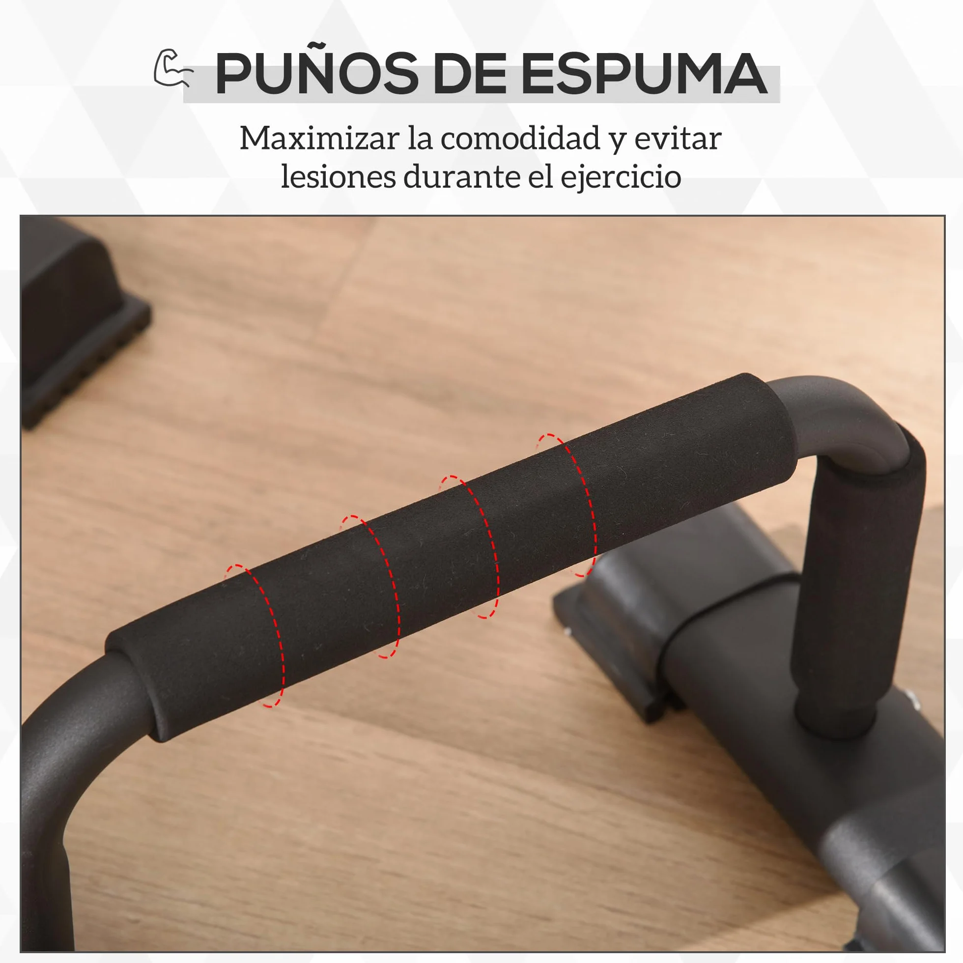HOMCOM Barras Paralelas de Acero para Calistenia con Alfombra Antideslizante y Empuñaduras Acolchadas Negro 36x25x20 cm