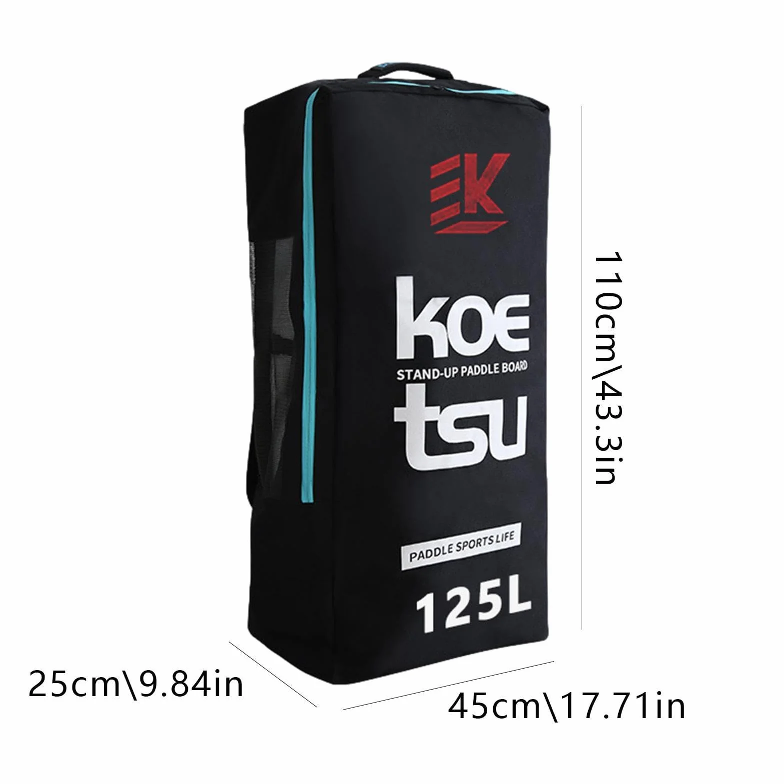 Bolsa De Remo Ajustable Portátil Mochila con Cremallera para Tabla De Paddle Surf Almacenamiento Inflable 125L Gran Capacidad
