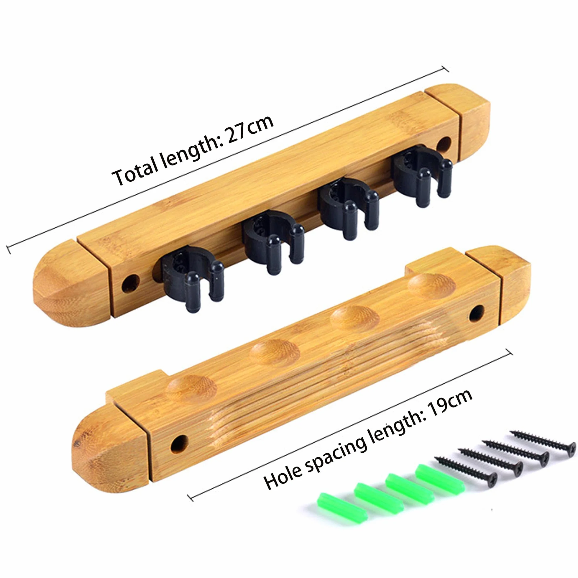 Soporte de Madera para Tacos de Billar, Colgante de Pared con 4 Agujeros, Accesorios para Mesa de Billar