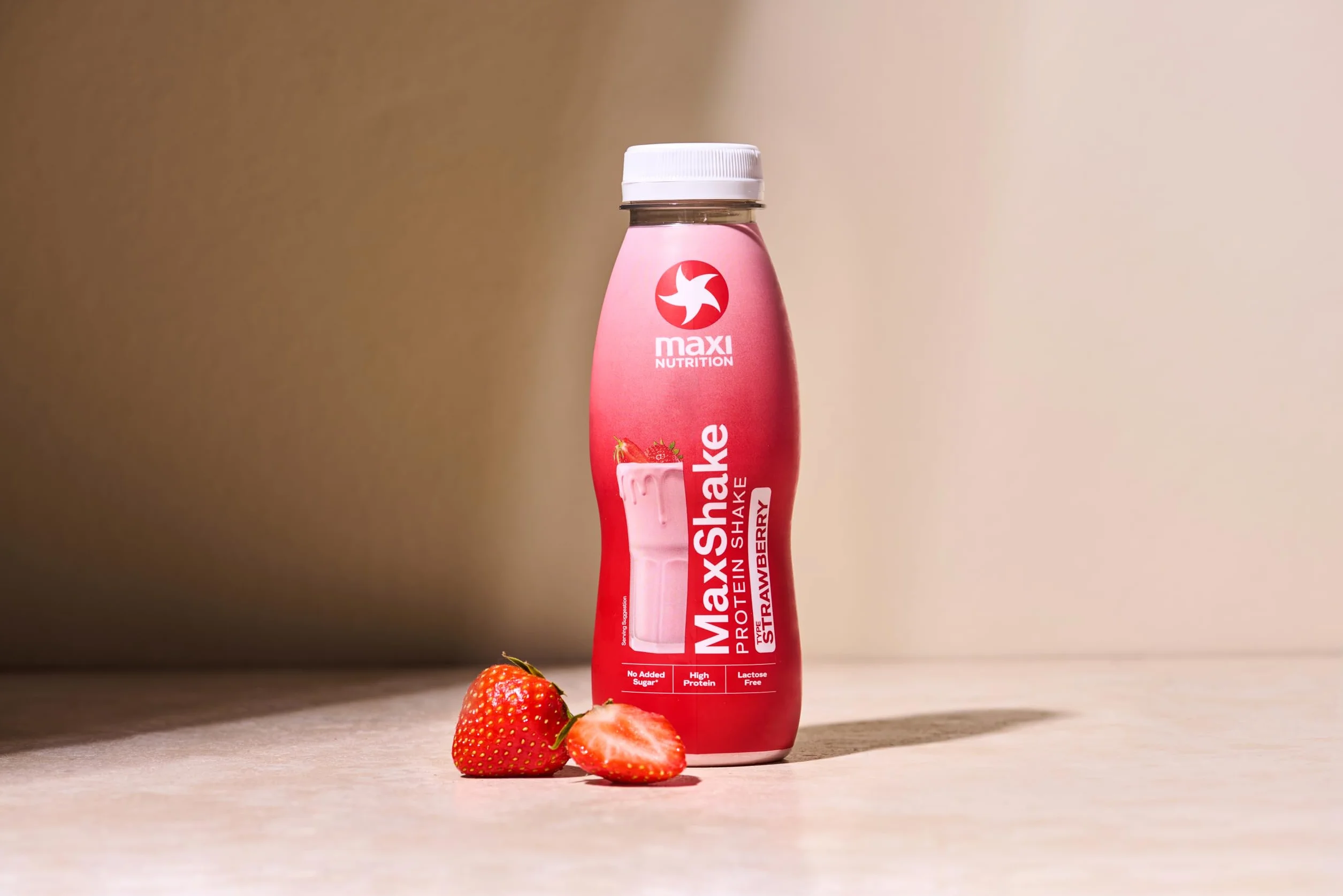 MaxiNutrition MaxShake Batido de Proteínas 25 g Pack 12 x 330 ml Bajo en Grasa Sin Lactosa Sabor Fresa