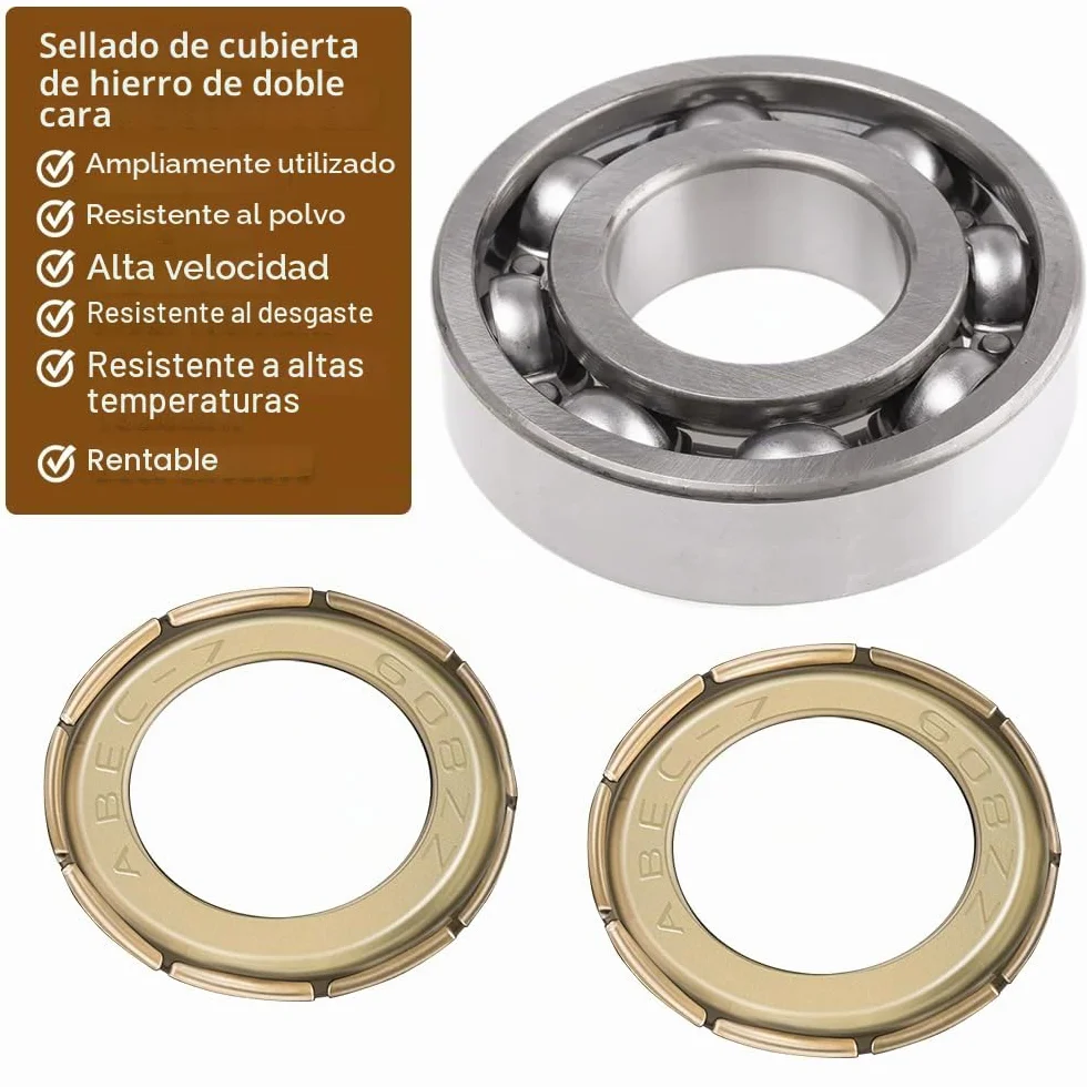 608ZZ Rodamientos de Bolas 8x22x7 mm Acero al Carbono Cojinetes para Monopatines Scooters Patines en línea