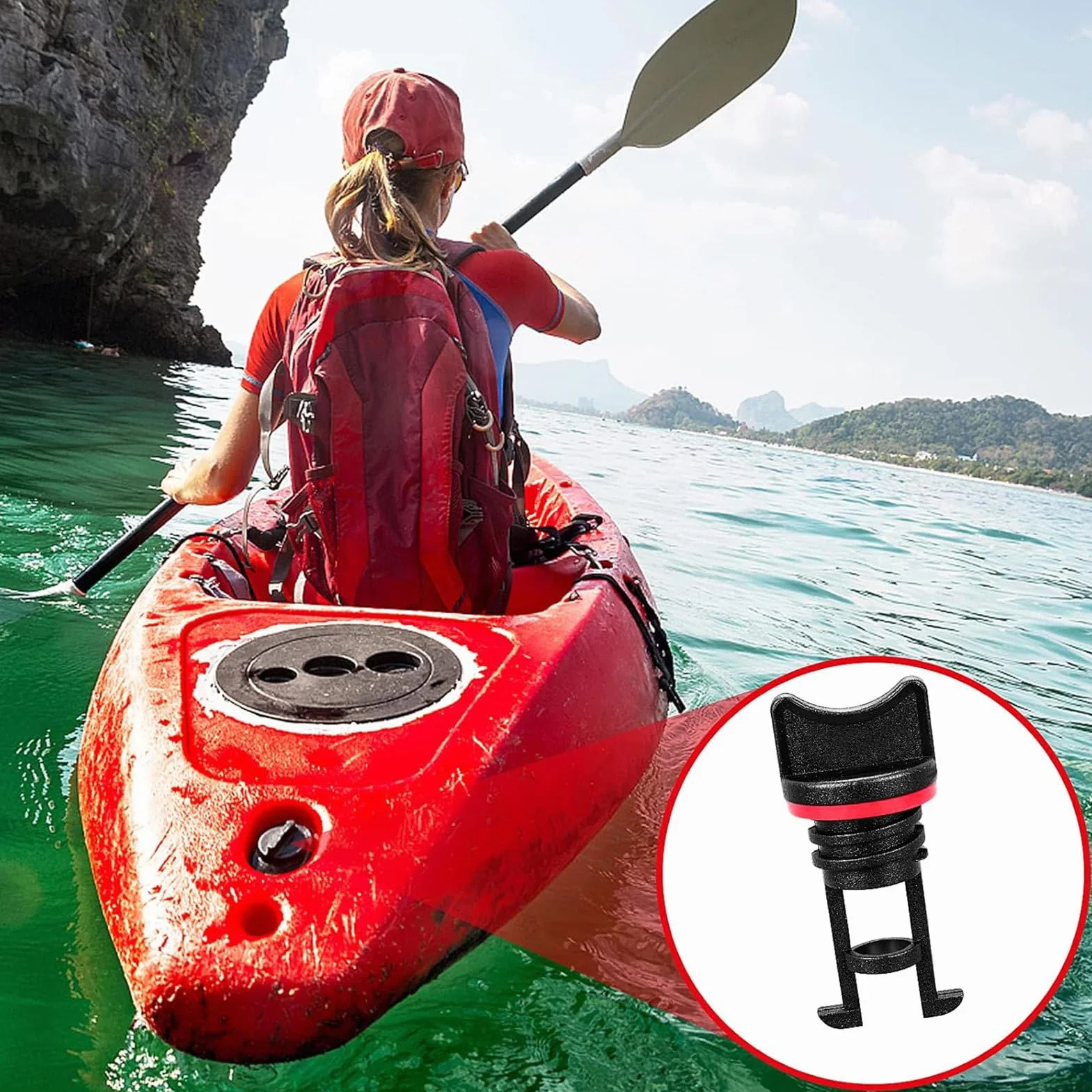 Tapón de drenaje para kayak, juego de 4 piezas, repuesto para canoas, balsas, barcos