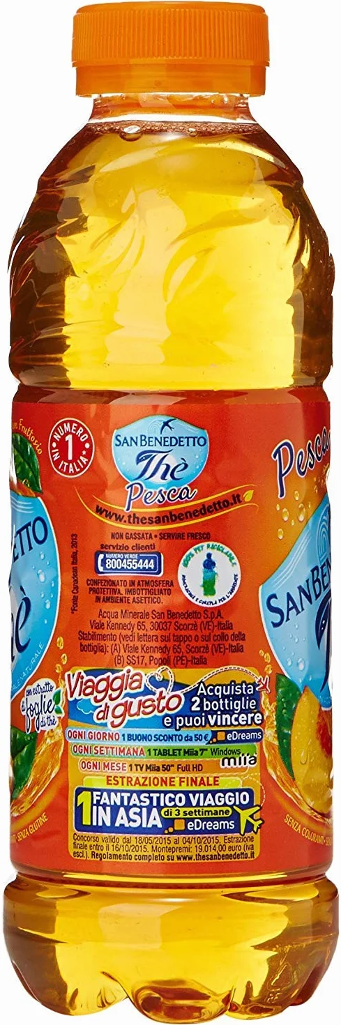 San Benedetto Té helado Melocotón The Pesca PET 50 cl Té refrescante 24 x