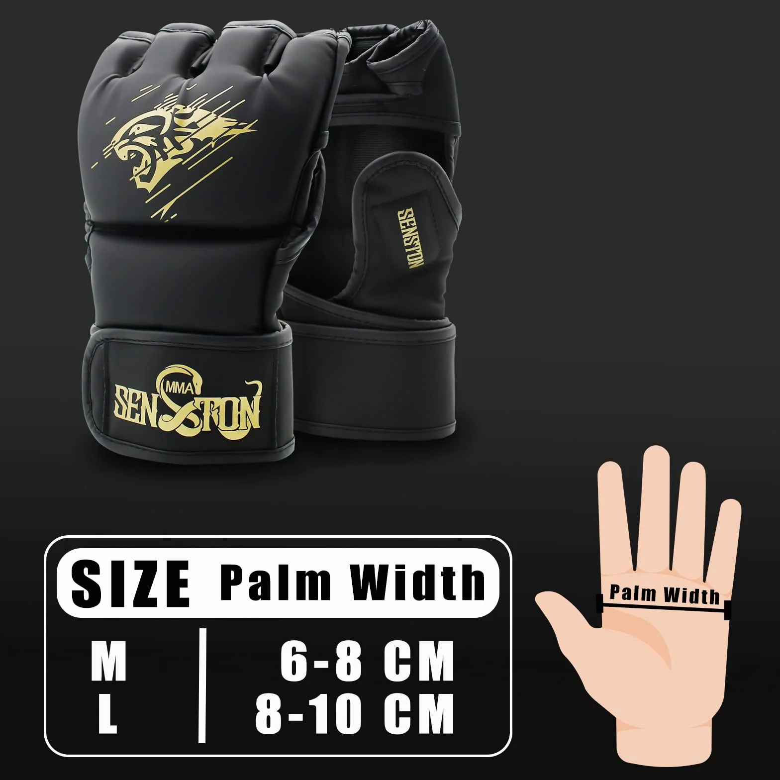 Senston Guantes MMA Grappling Sparring, Boxeo Entrenamiento Artes Marciales Taekwondo Karate Muay Thai