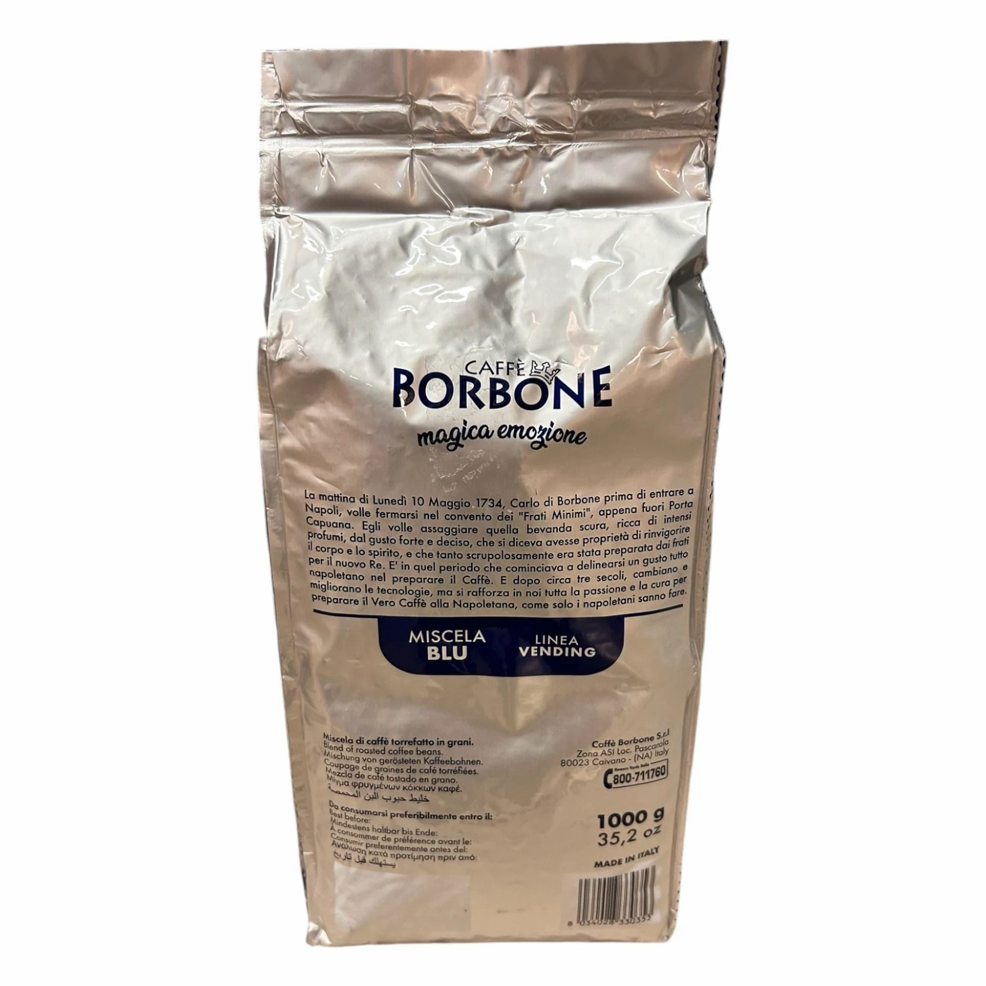 Granos de Café Mezcla AZUL Caffè Borbone 1 kg x 12