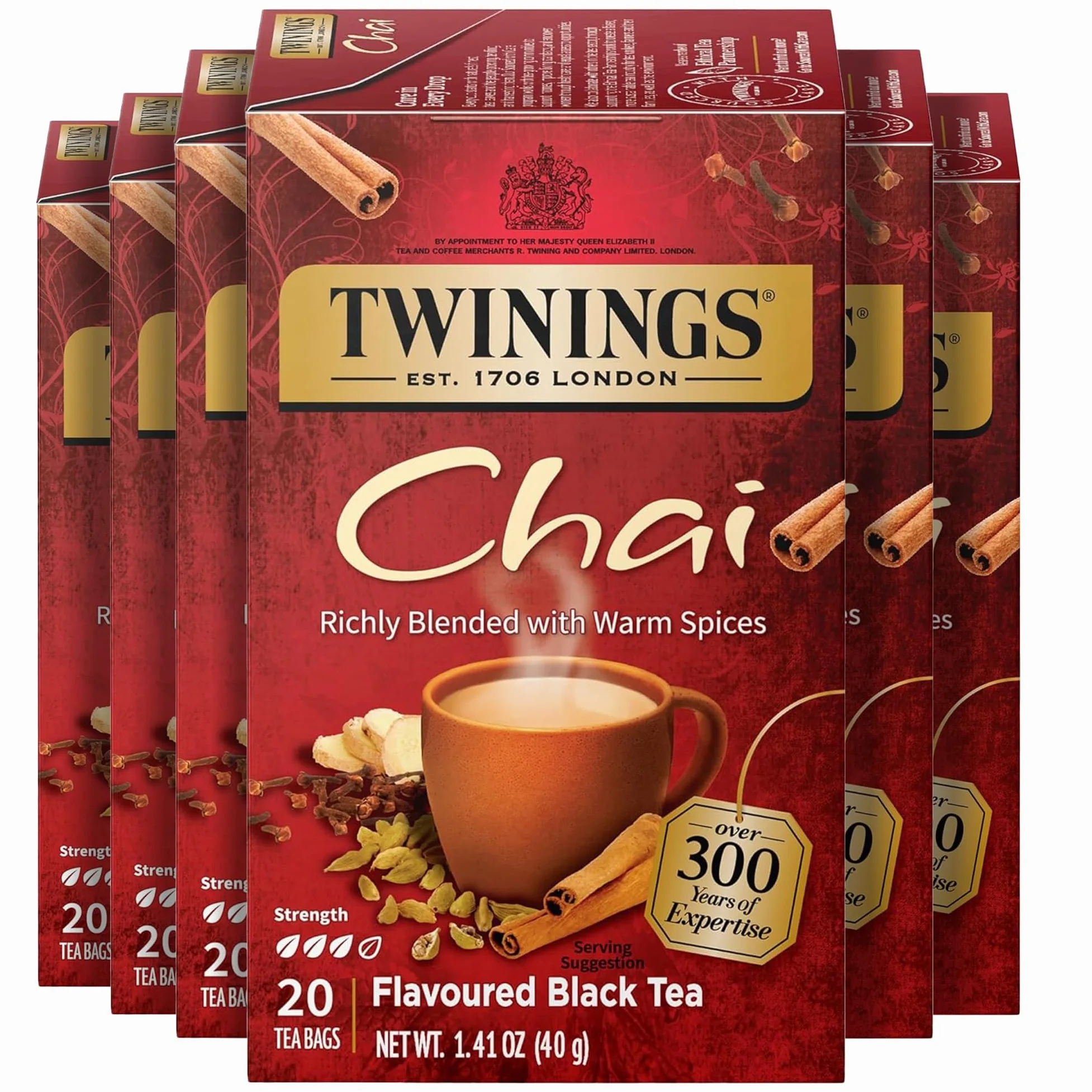 Twinings Chai Tea, 20 Count Bagged Tea (6 Pack)