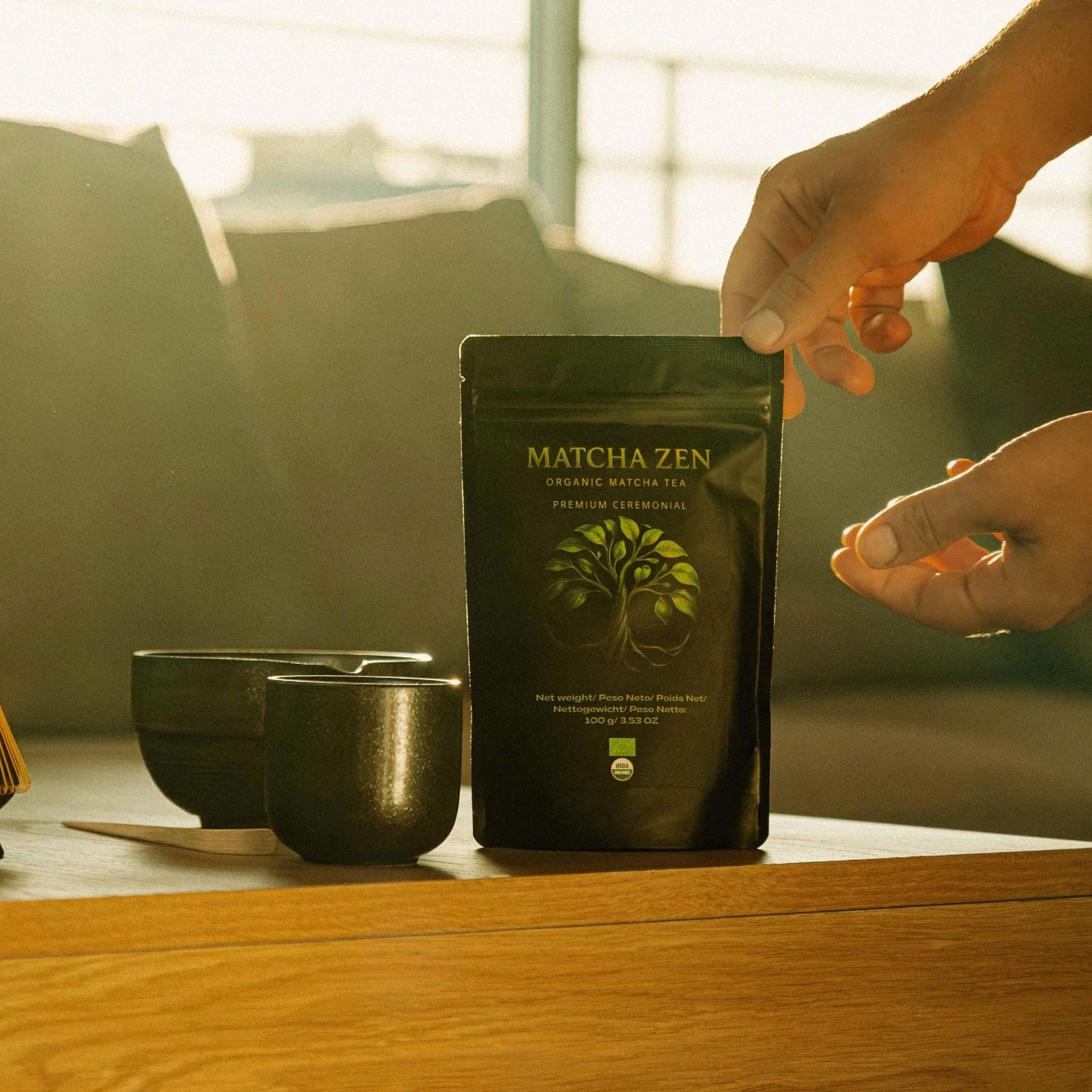 Té Matcha grado Ceremonial premium bio 100 g| Matcha 100% ecológico | Té verde en polvo orgánico | Macha en polvo | MATCHA ZEN