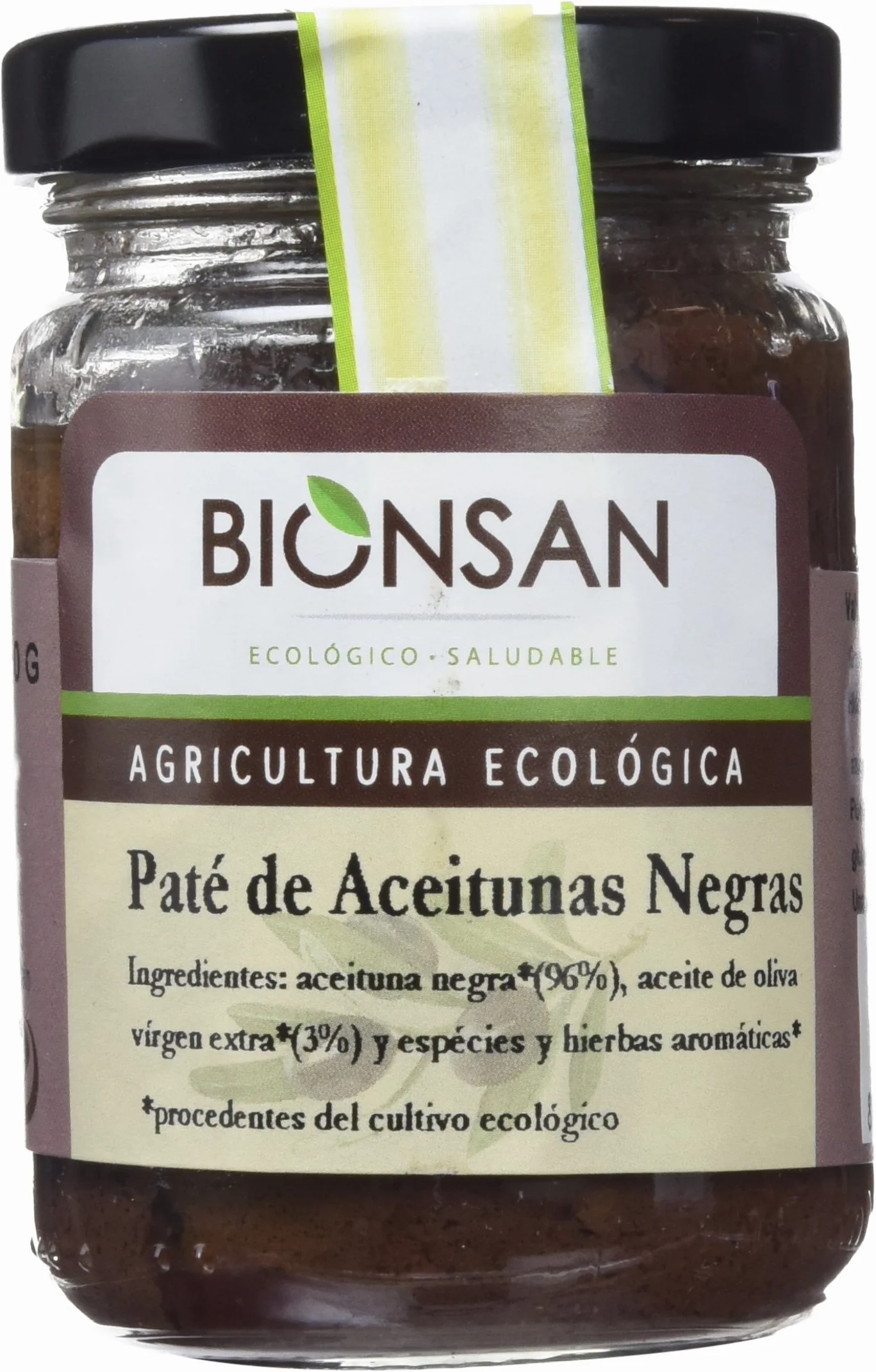 Bionsan paté de aceitunas negras - 4 tarros de cristal de 140 gr - Total: 560 gr (43101)