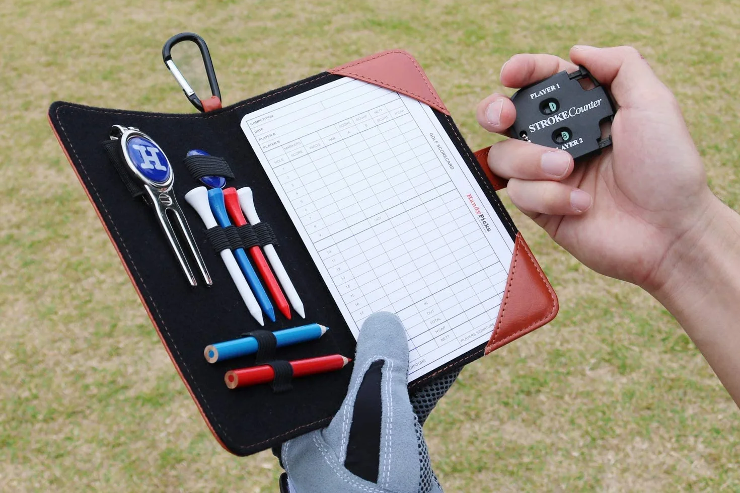 Handy Picks Funda de Cuero para Tarjetas de Puntuación de Golf