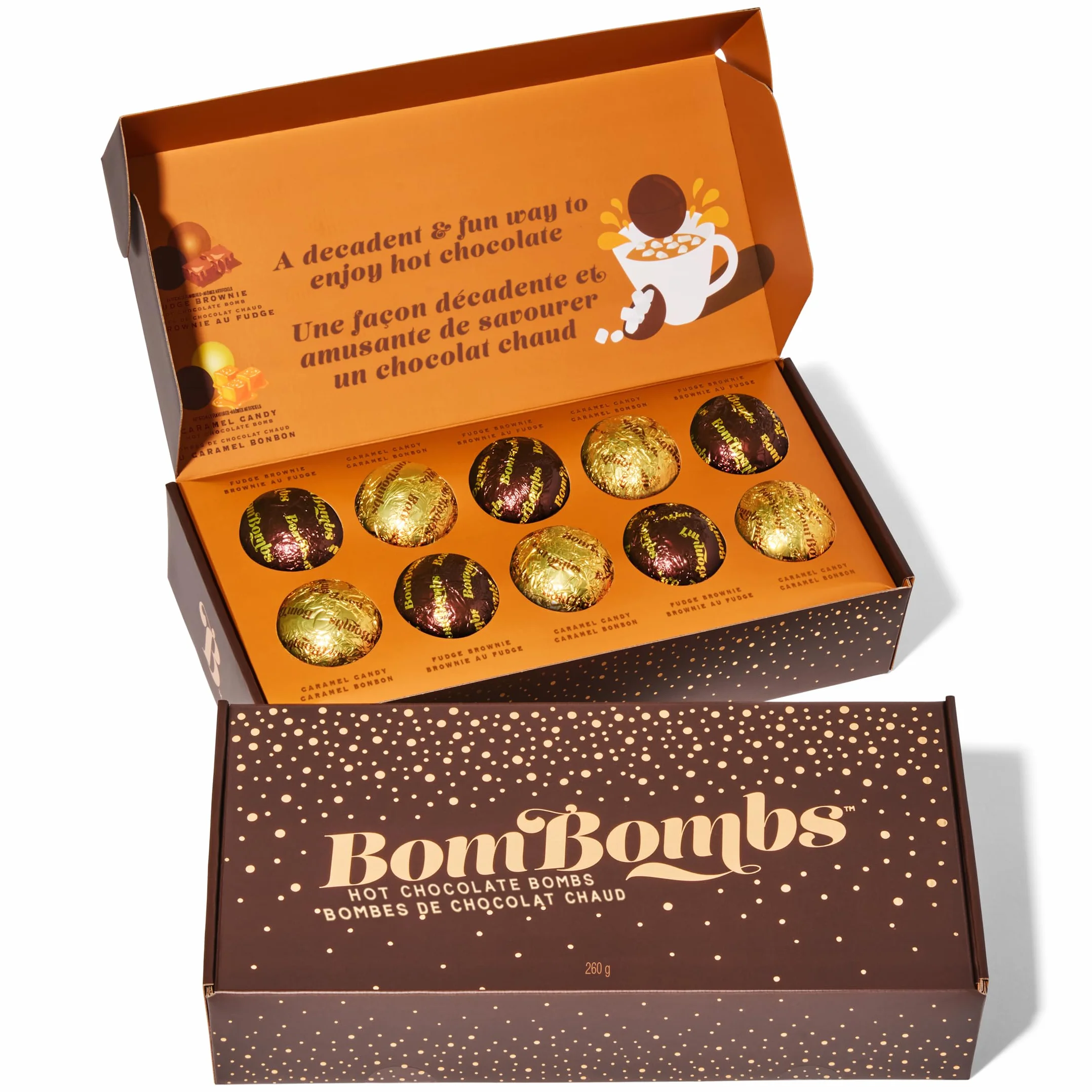 Thoughtfully BomBombs Bombas de Cacao - 10 deliciosas bolas de chocolate con relleno de malvavisco para chocolate caliente/cacao