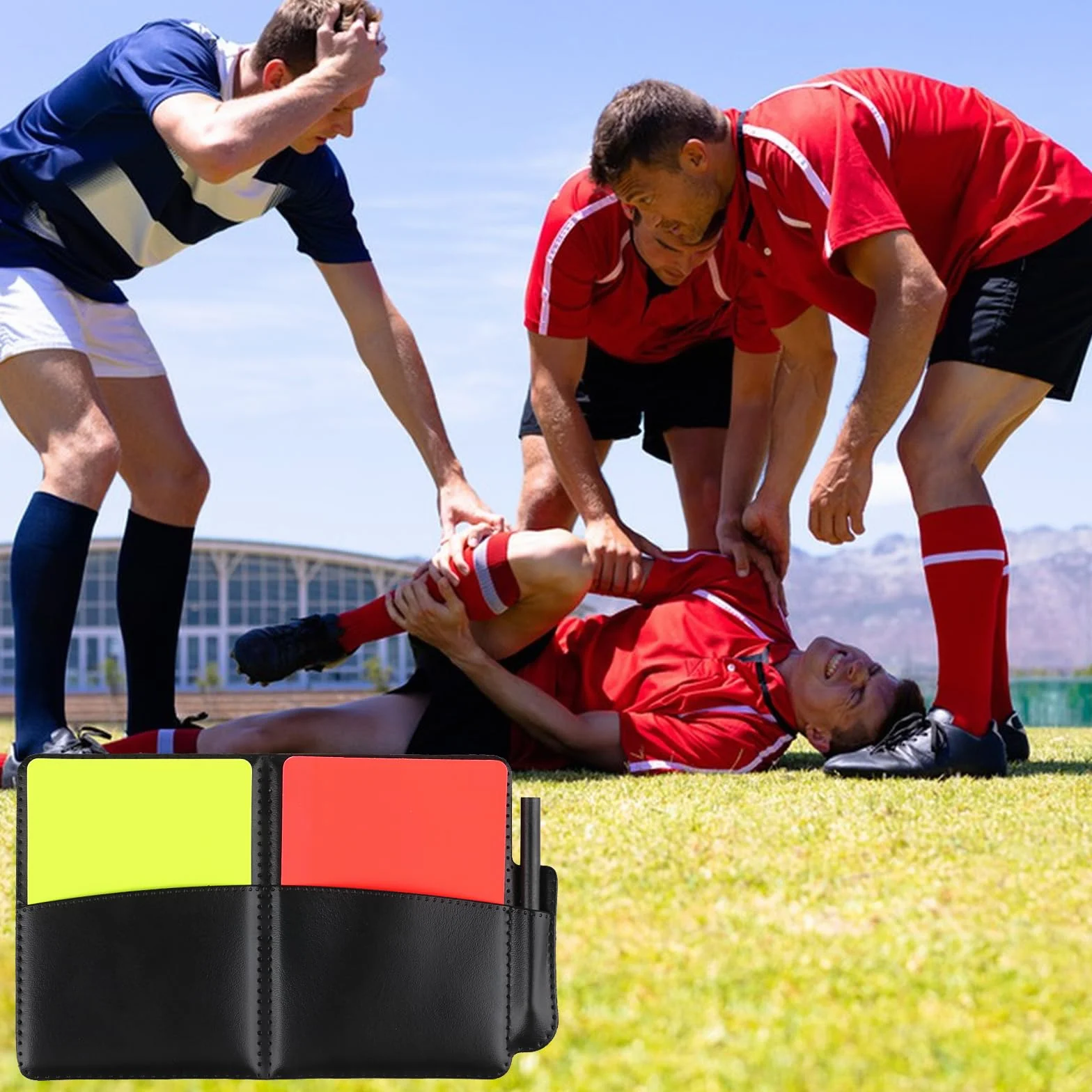 Set de Árbitro de Fútbol con Tarjetas Amarillas y Rojas y Cuaderno Deportivo