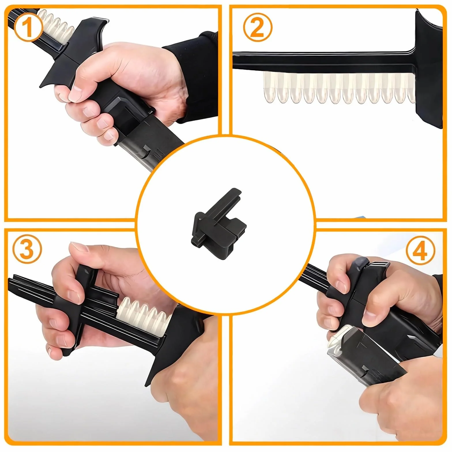 Cargador Rápido de 2 Pasos para 9 mm y .40 S&W, Herramienta de Carga Ergonómica y Portátil