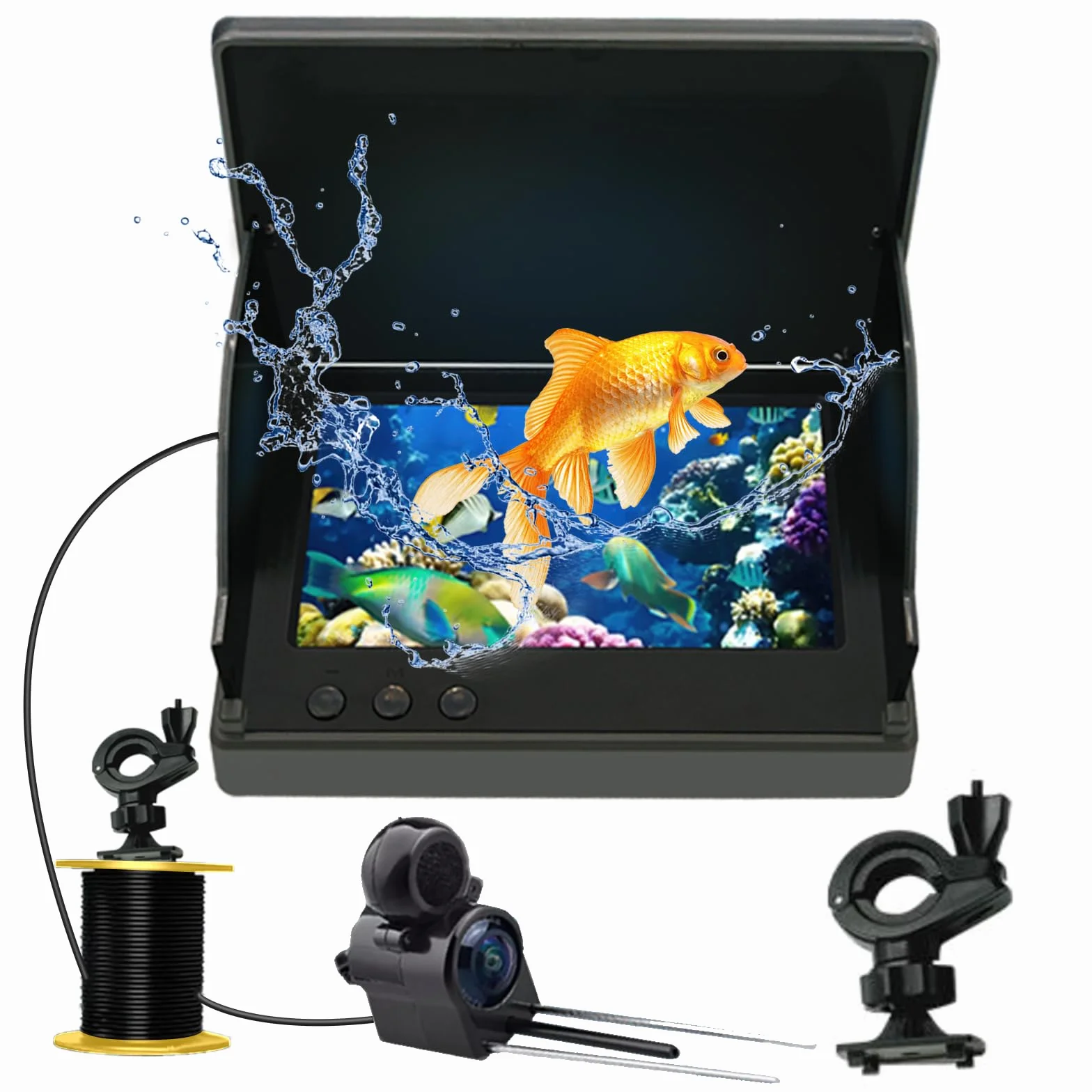Cámara de Pesca Subacuática 4,3" IPS IP65 Visión Nocturna Infrarrojos Gran Angular