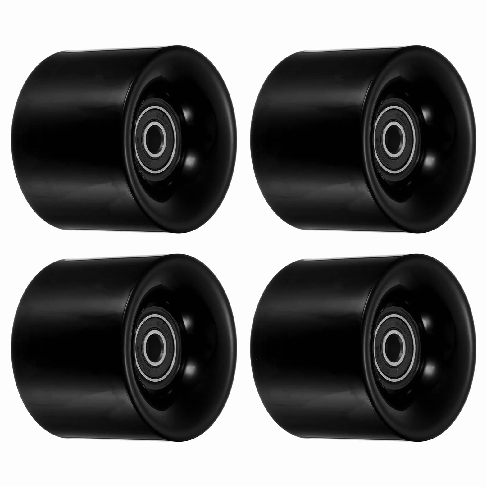 PATIKIL 60mm Longboard Ruedas con Rodamientos ABEC-9 80A 4 Paquetes Negro