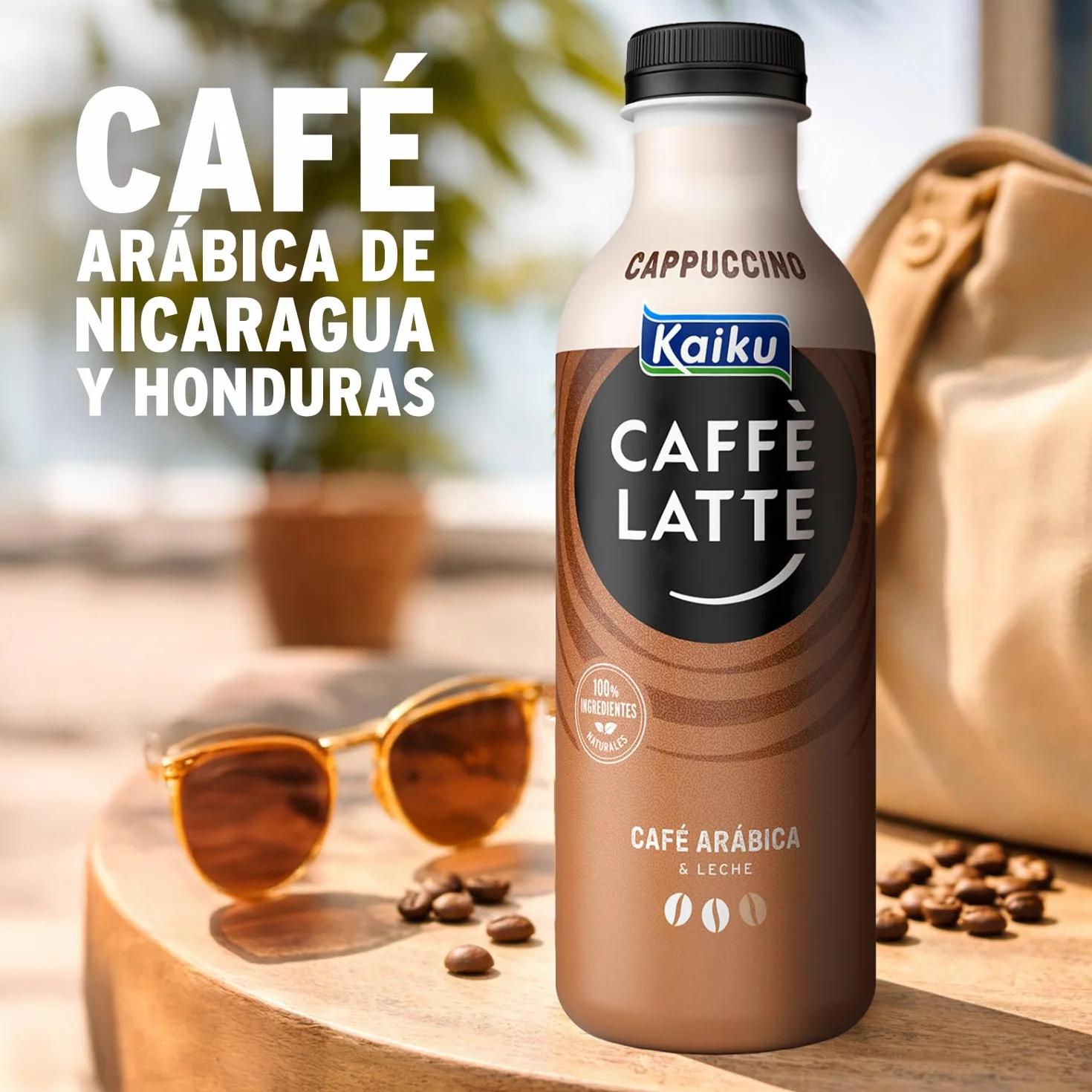 KAIKU CAFFÈ LATTE - Cappuccino Mr Huge Pack 8 x 650 ml, Café Frío con Leche y Cacao, Café Listo para Tomar, Formato Grande, Elaborado con Café Arábica de Nicaragua y Honduras, sin Gluten y con Lactosa