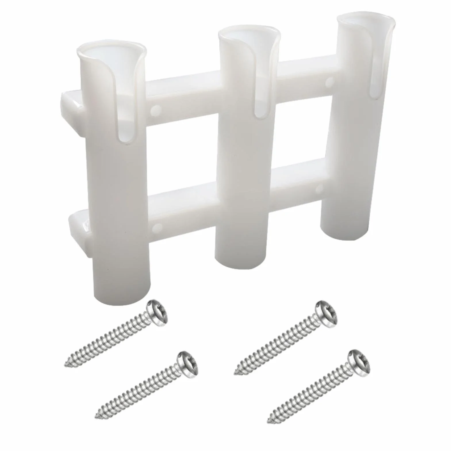 Soportes para cañas de pescar 3 tubos, tubo de almacenamiento con 4 tornillos de montaje