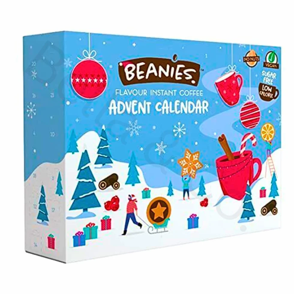 Beanies Coffee Calendario de Adviento de Navidad 2023 | Juego de regalo de café saborizado de 24 días | Regalos de café de Navidad para hombres y mujeres | Decoraciones de árbol de Navidad | Regalos