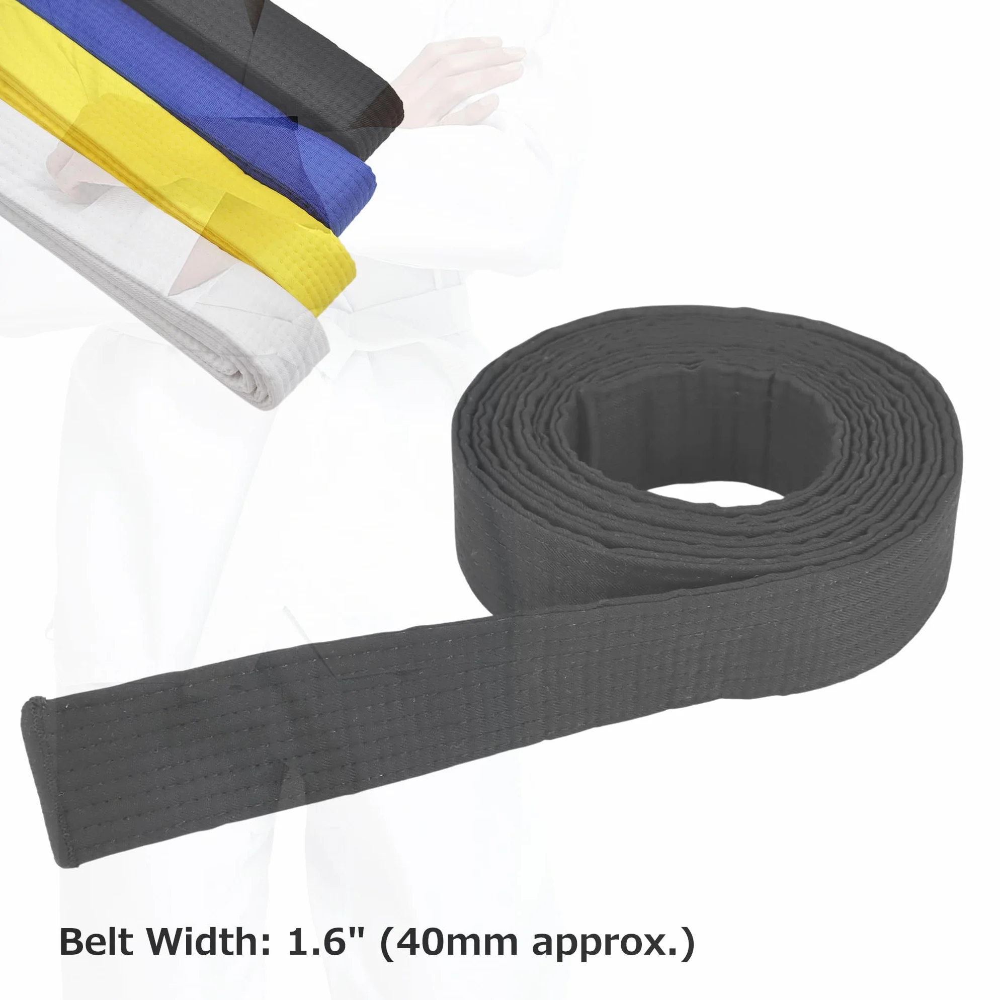 TopTie Cinturón de Taekwondo Karate Grado Sólido Doble Bolso Artes Marciales