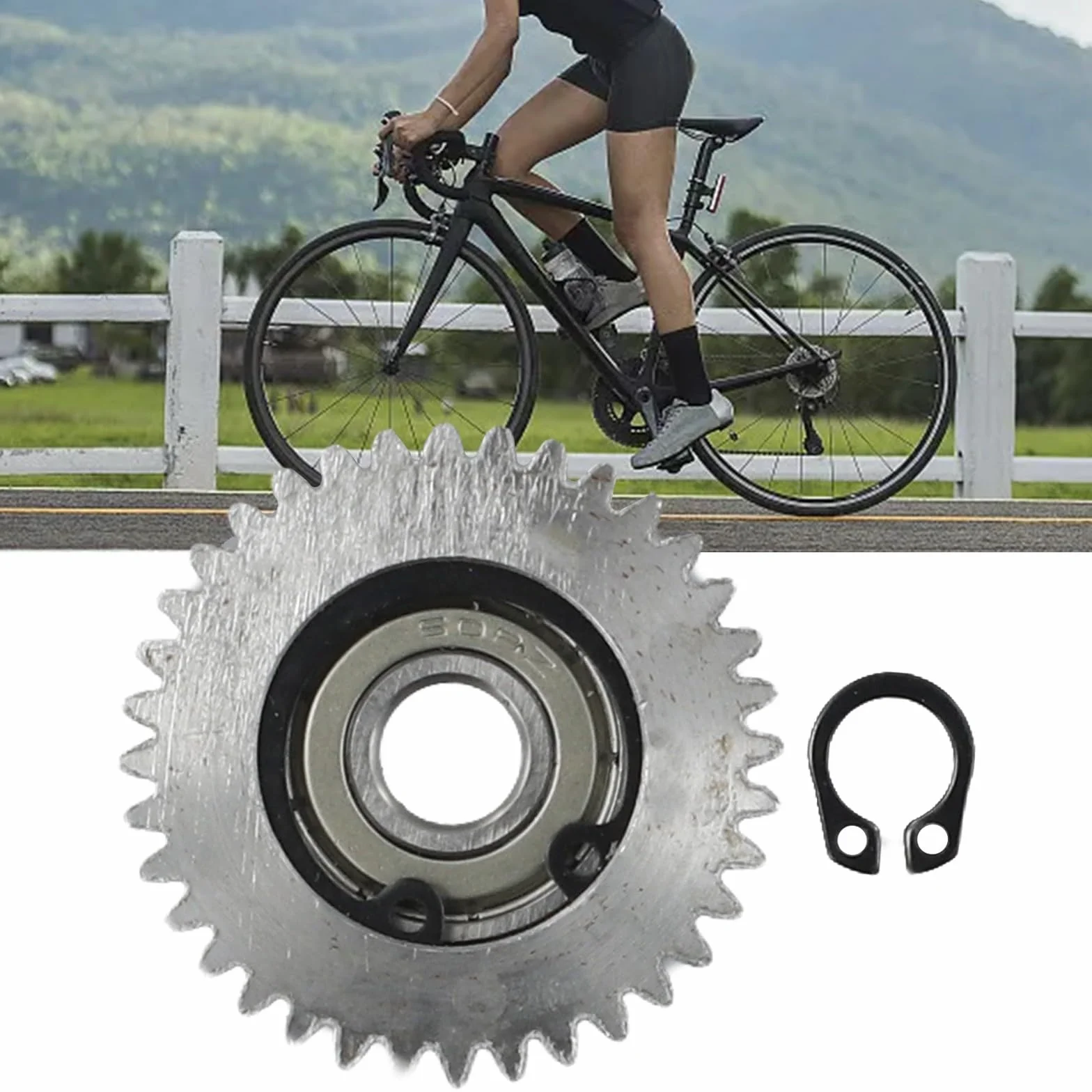 Engranaje planetario 36 dientes para motor de bicicleta eléctrica, nailon + acero inoxidable 38x38x10 mm, 608 rodamientos