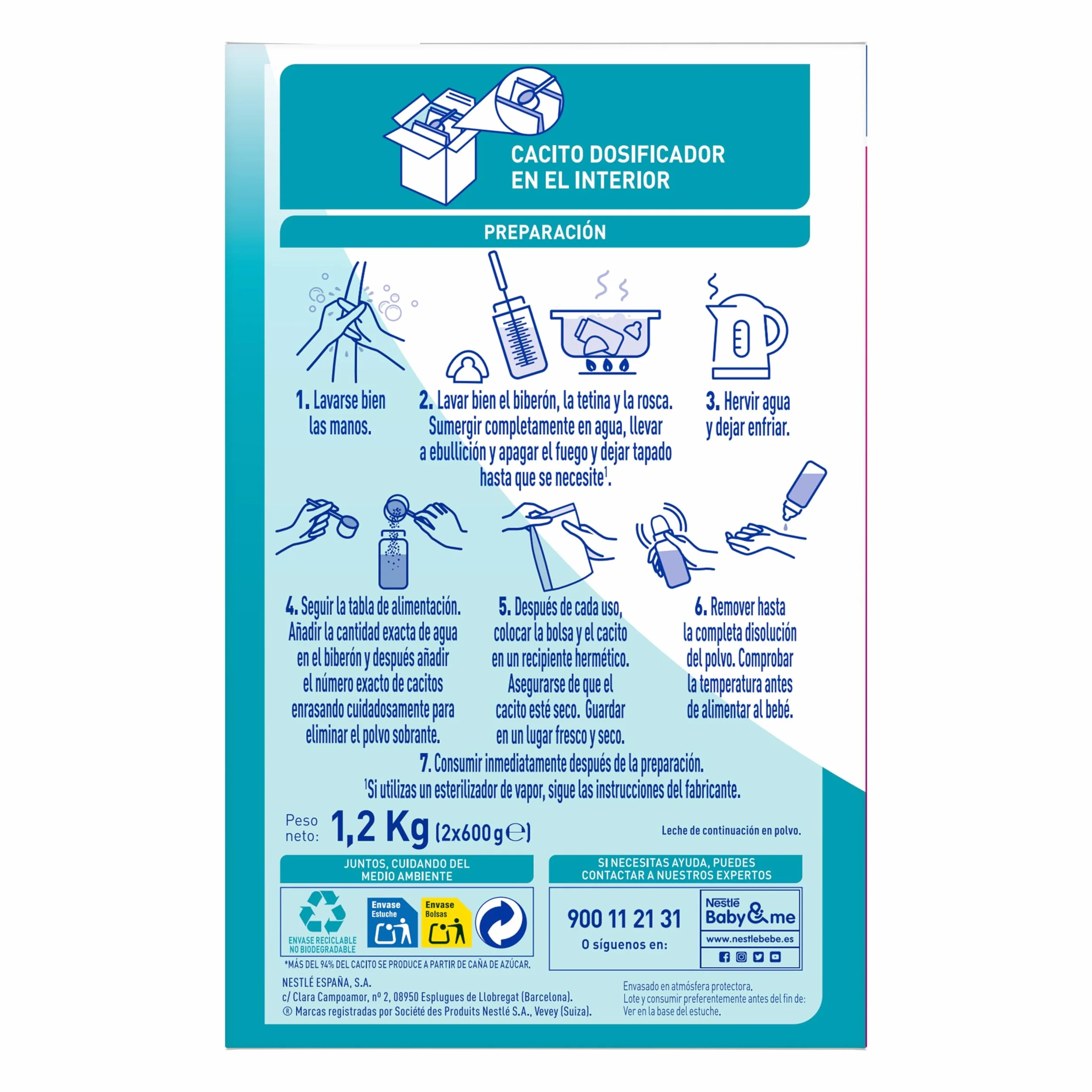 Nestlé NAN OPTIPRO 2 Leche de continuación en polvo 1200g