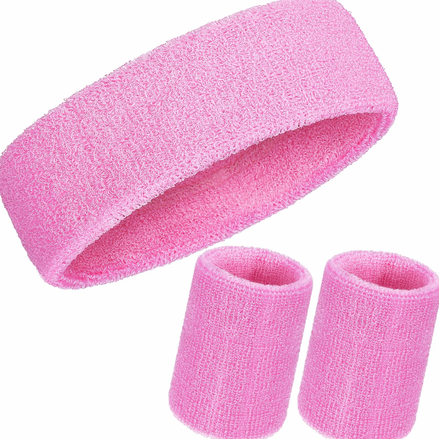 WILLBOND 3 Pieces Sweatbands Set, Includes Sports Headband and Wrist Sweatbands Sweat Band for Athletic Men and Women