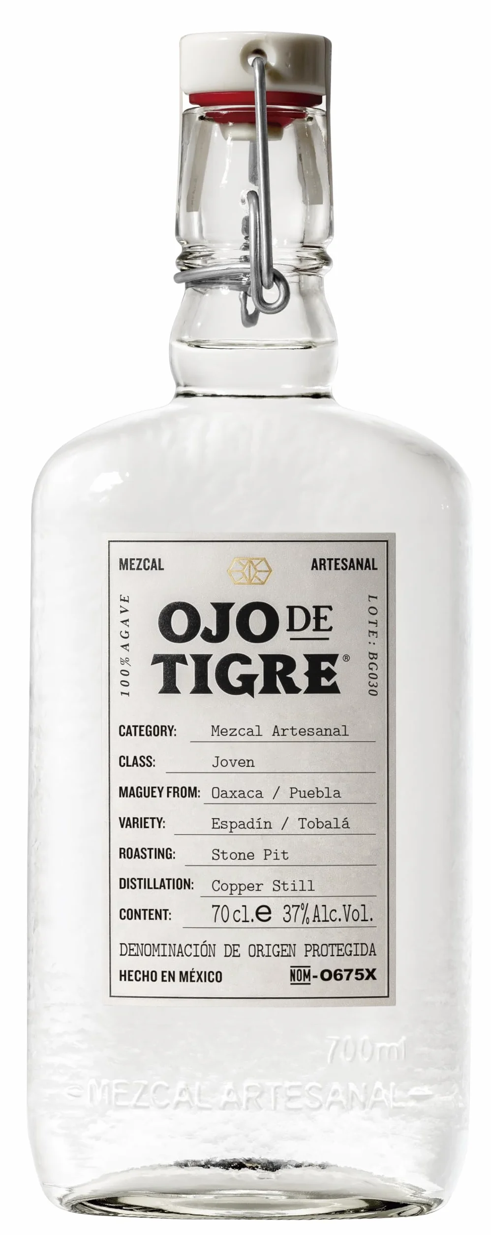 Ojo de Tigre Mezcal Artesanal Joven 100% Agave 37% Vol. 0,7l