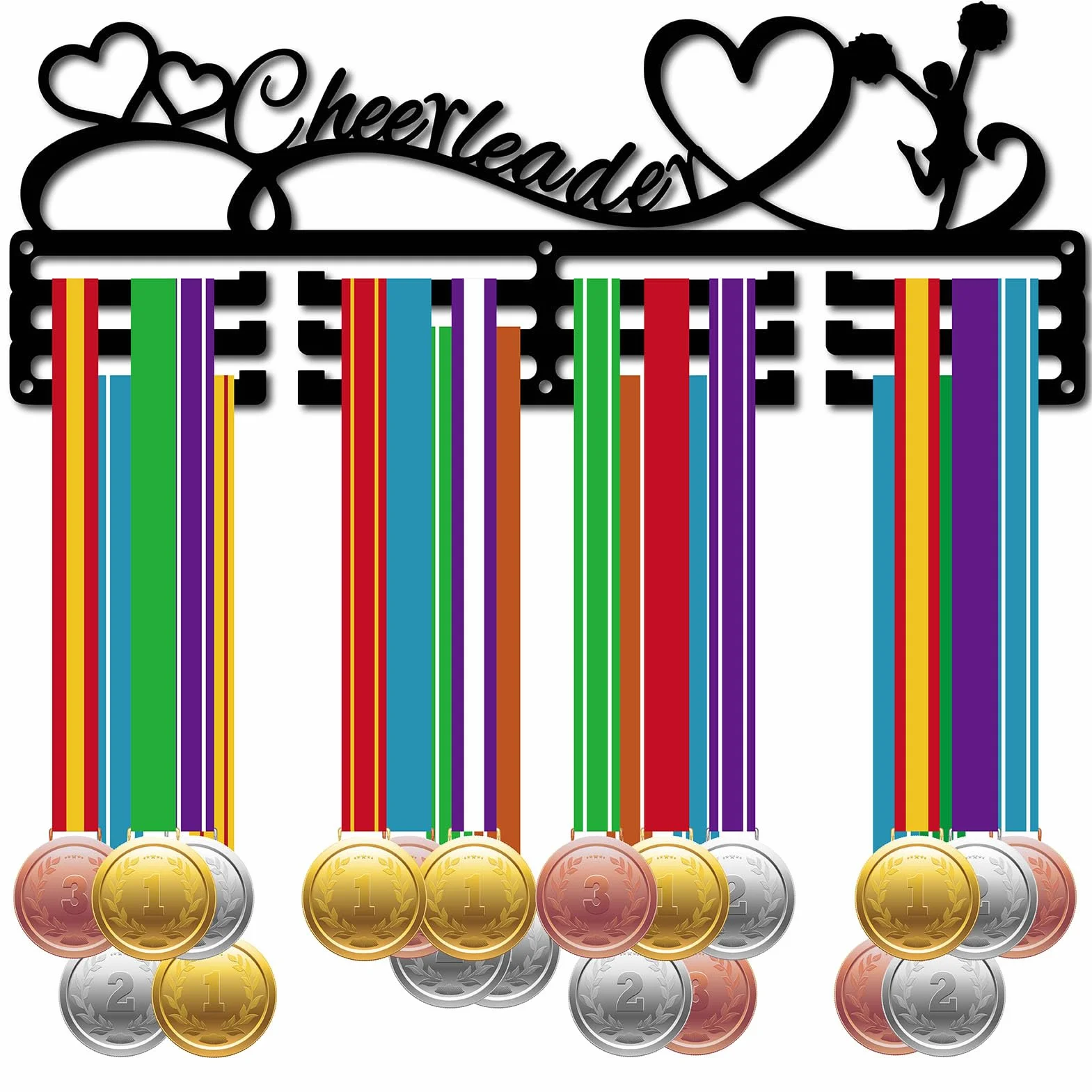 CREATCABIN Colgador Medallas Animadora Soporte Pared Hierro 40x15cm Metal